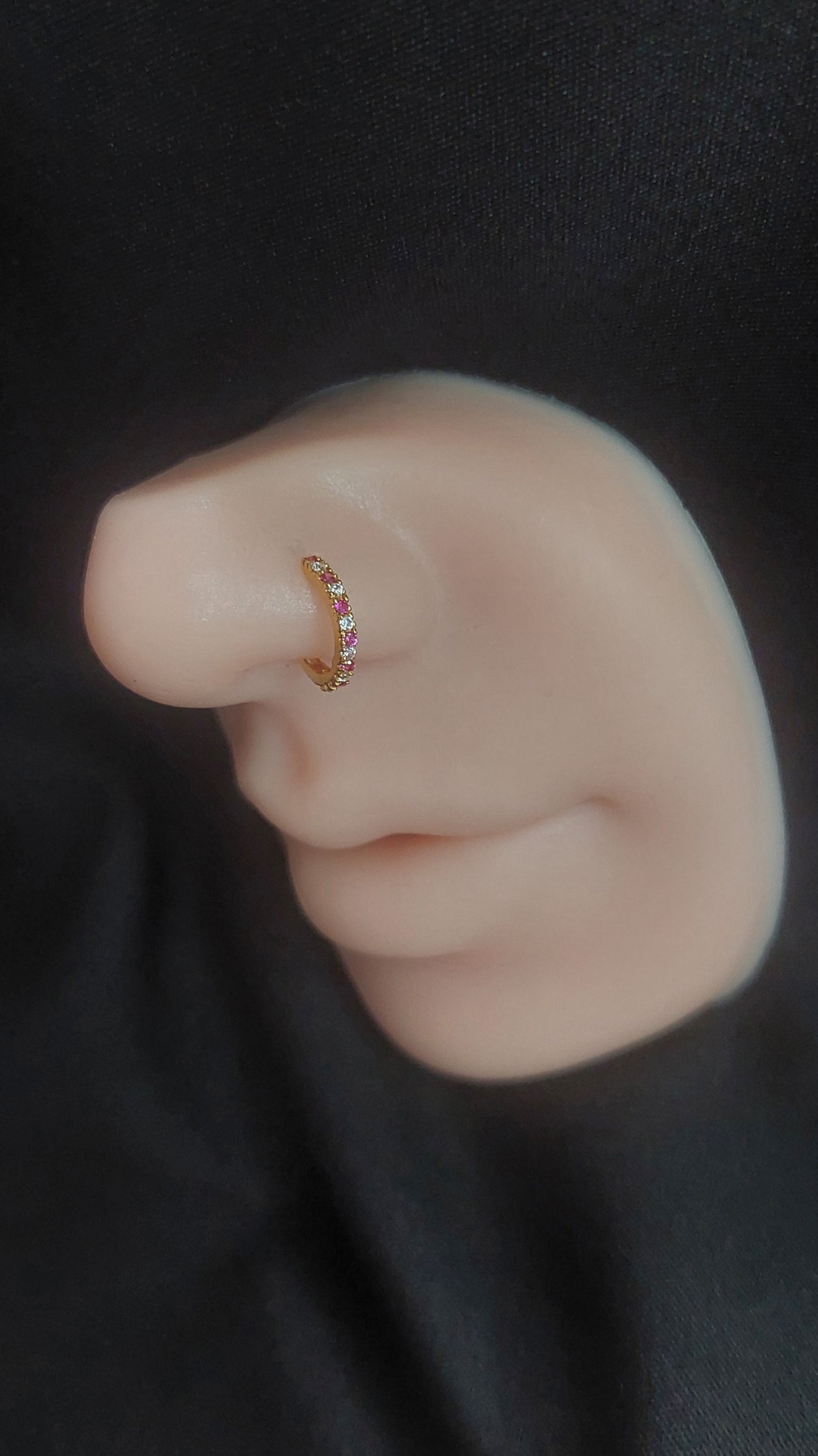 18ct Gold | CZ Nose Ring | 021