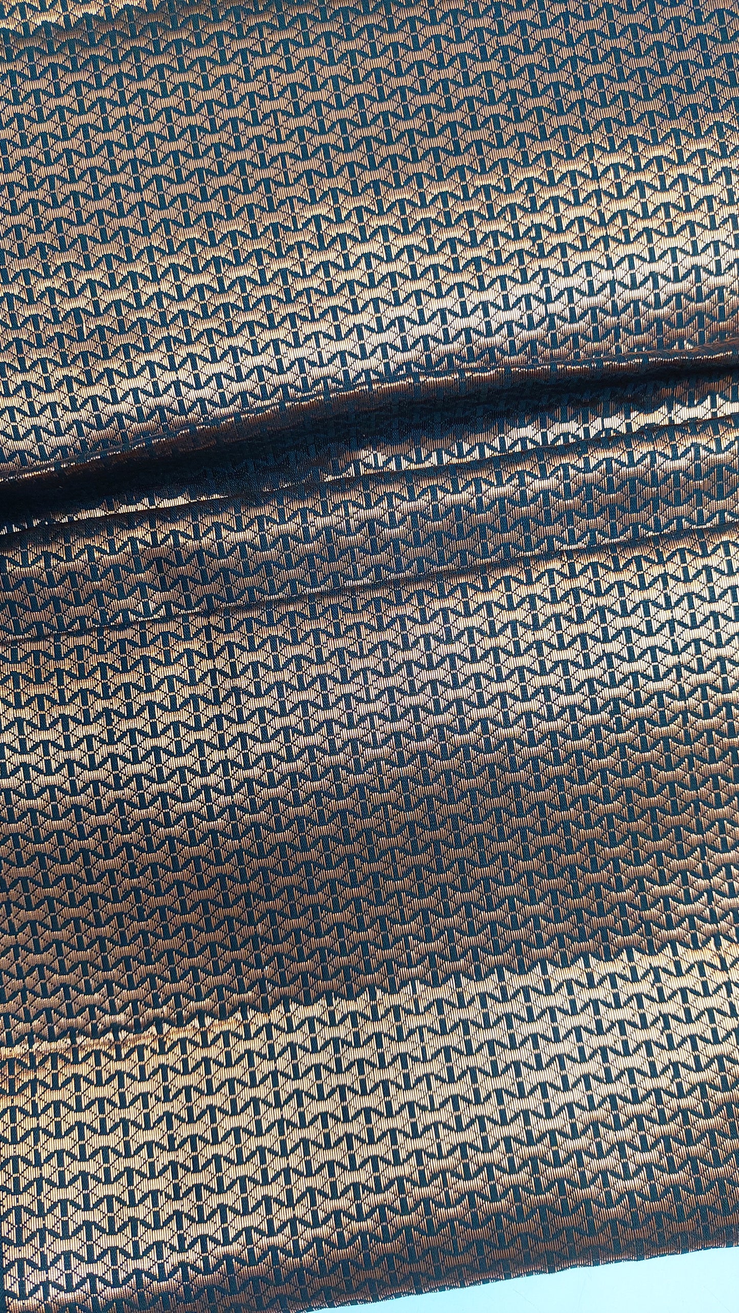 BLACK & COPPER BROCADE MATERIAL