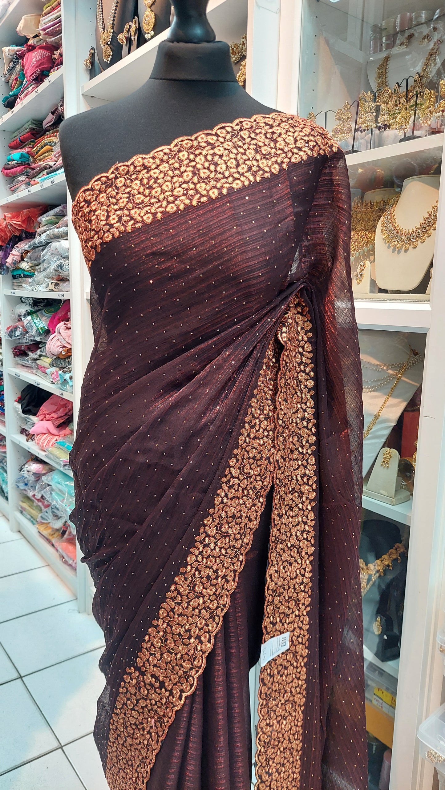 BROWN DESIGNER SAREE