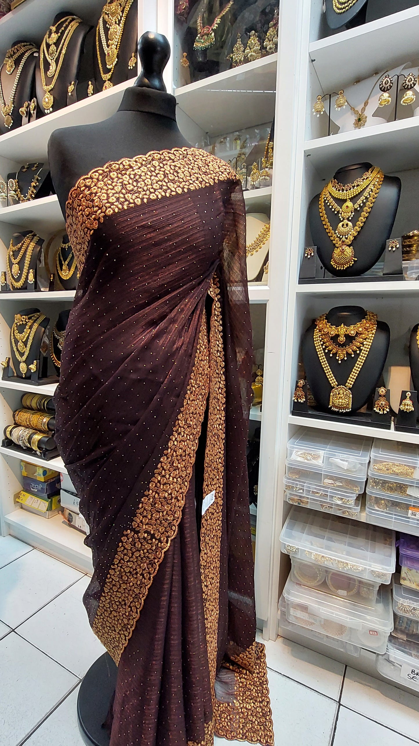 BROWN DESIGNER SAREE
