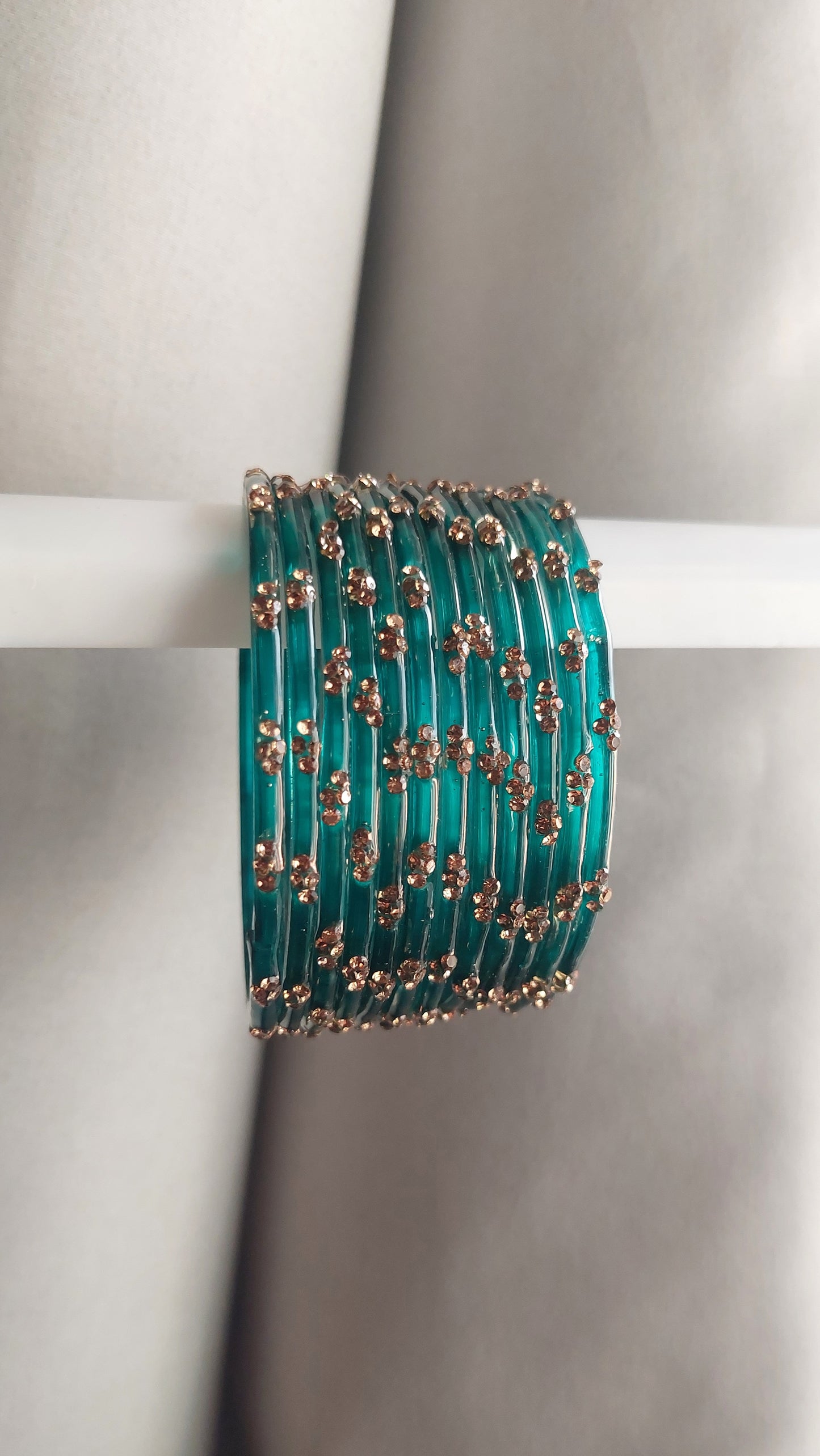 RAIN DROP BANGLES (TEAL)