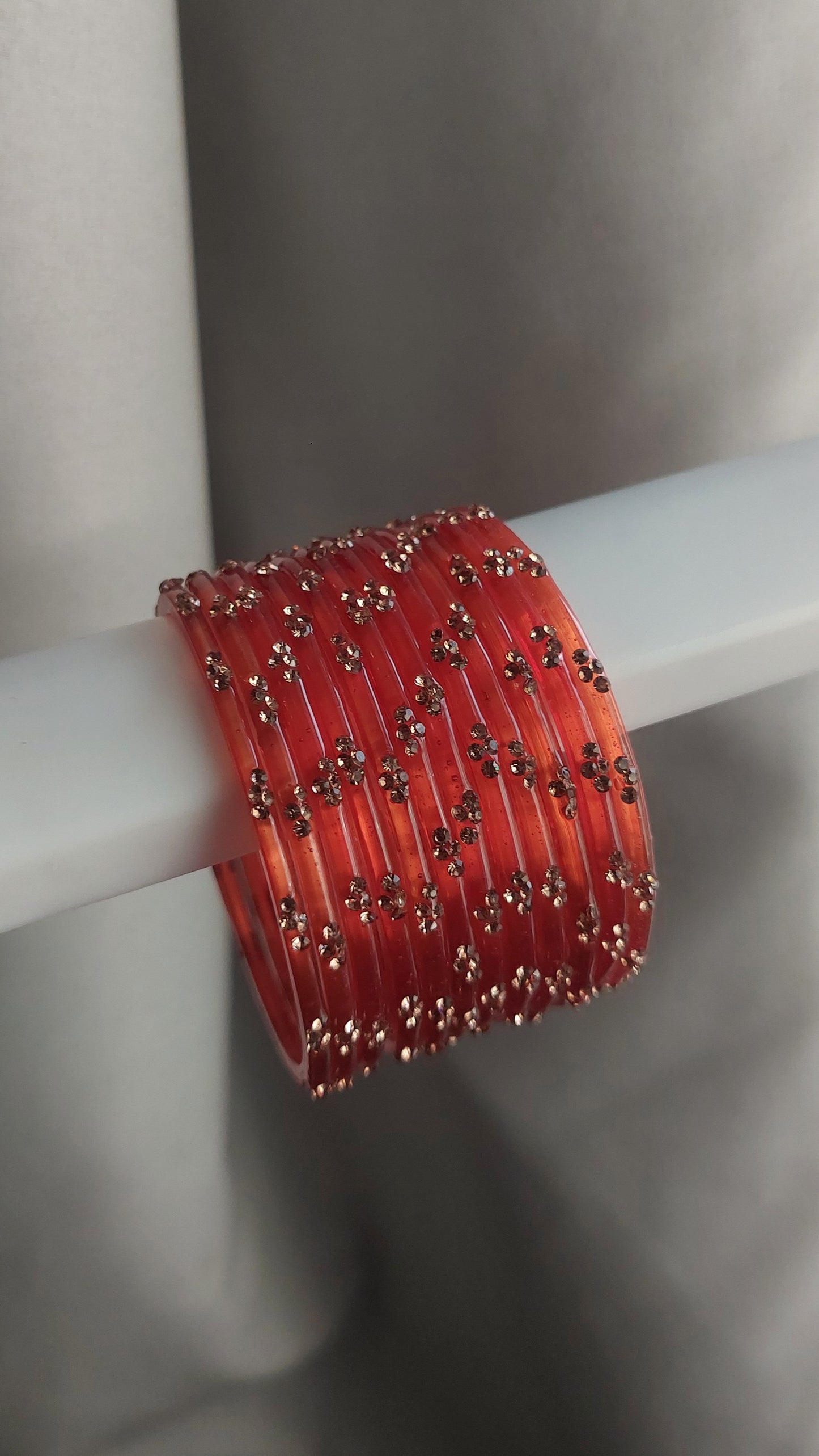 RAIN DROP BANGLES (BURNT ORANGE)