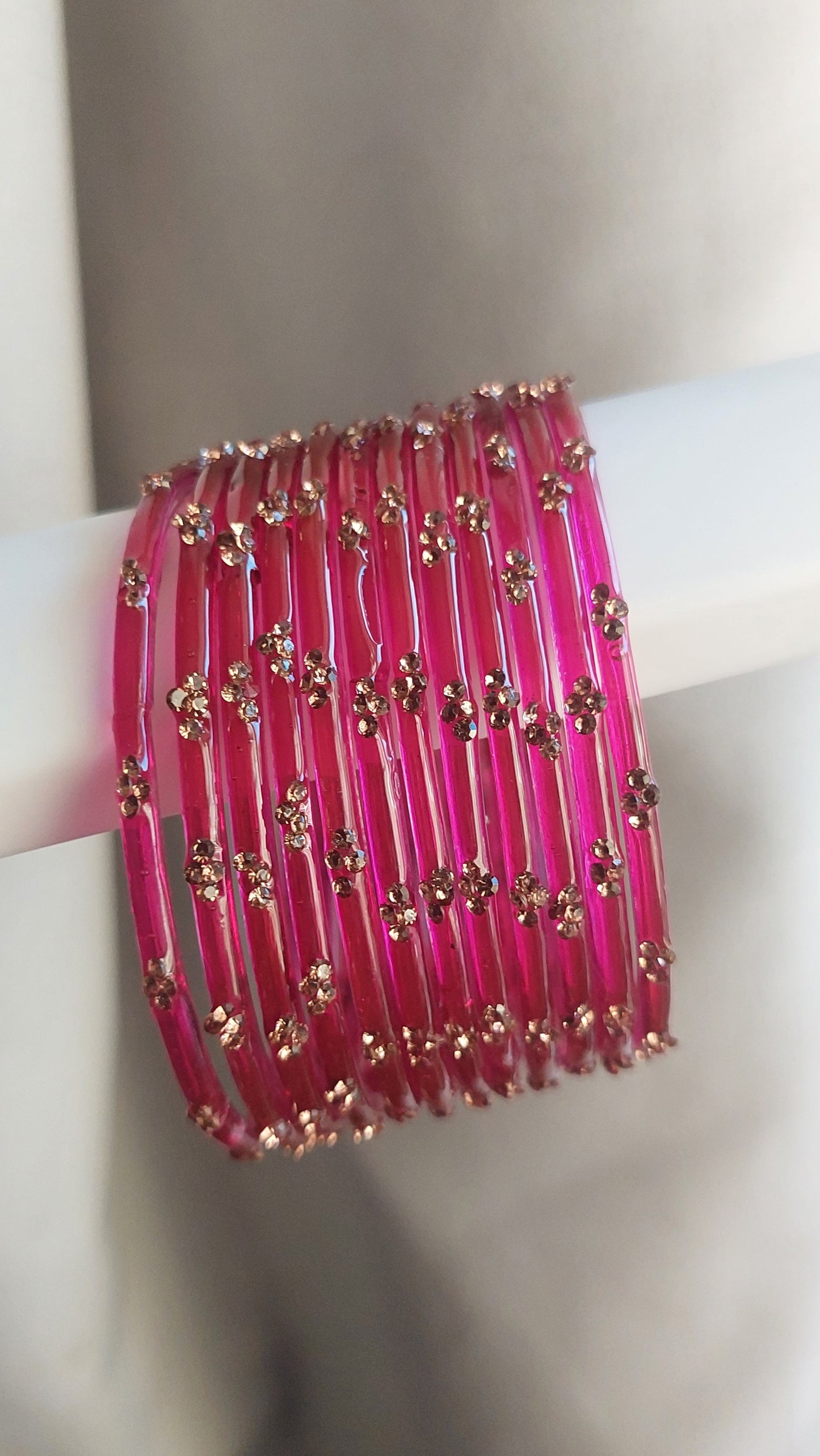 RAIN DROP BANGLES (MAGENTA)