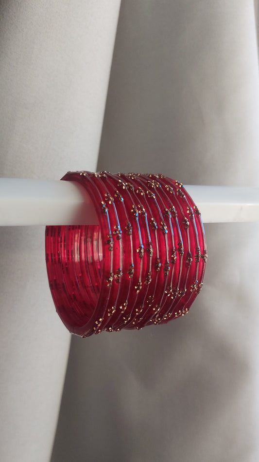 RAIN DROP BANGLES (RED)