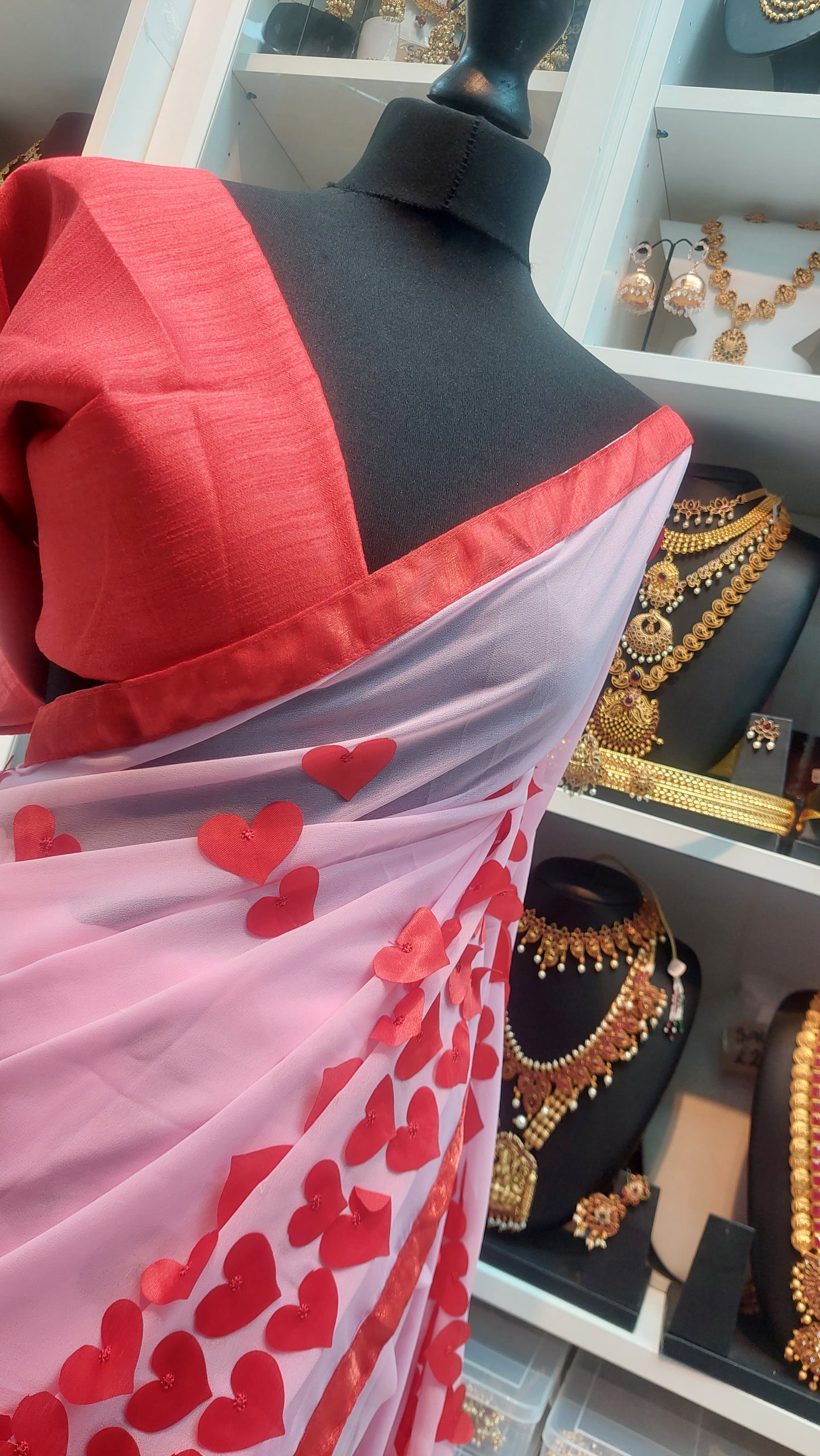 PINK & RED DESIGNER SAREE