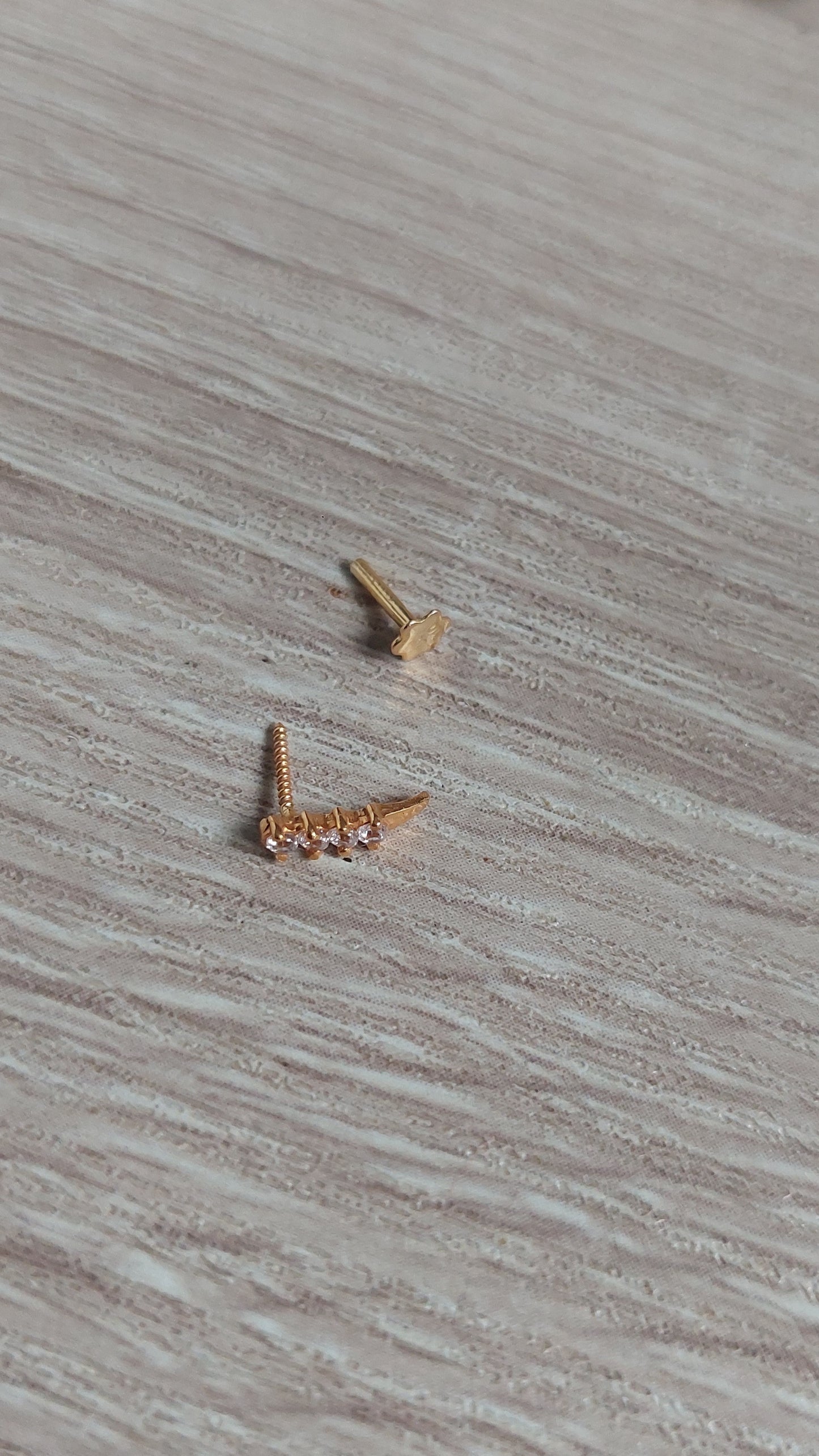 18ct Gold |CZ Nose Stud | 035