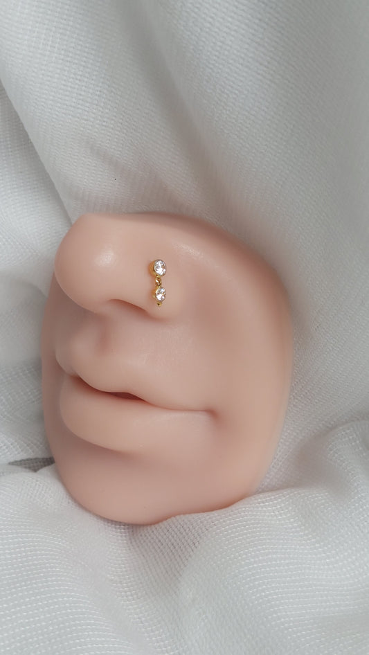 22ct Gold | CZ Nose Stud | 036