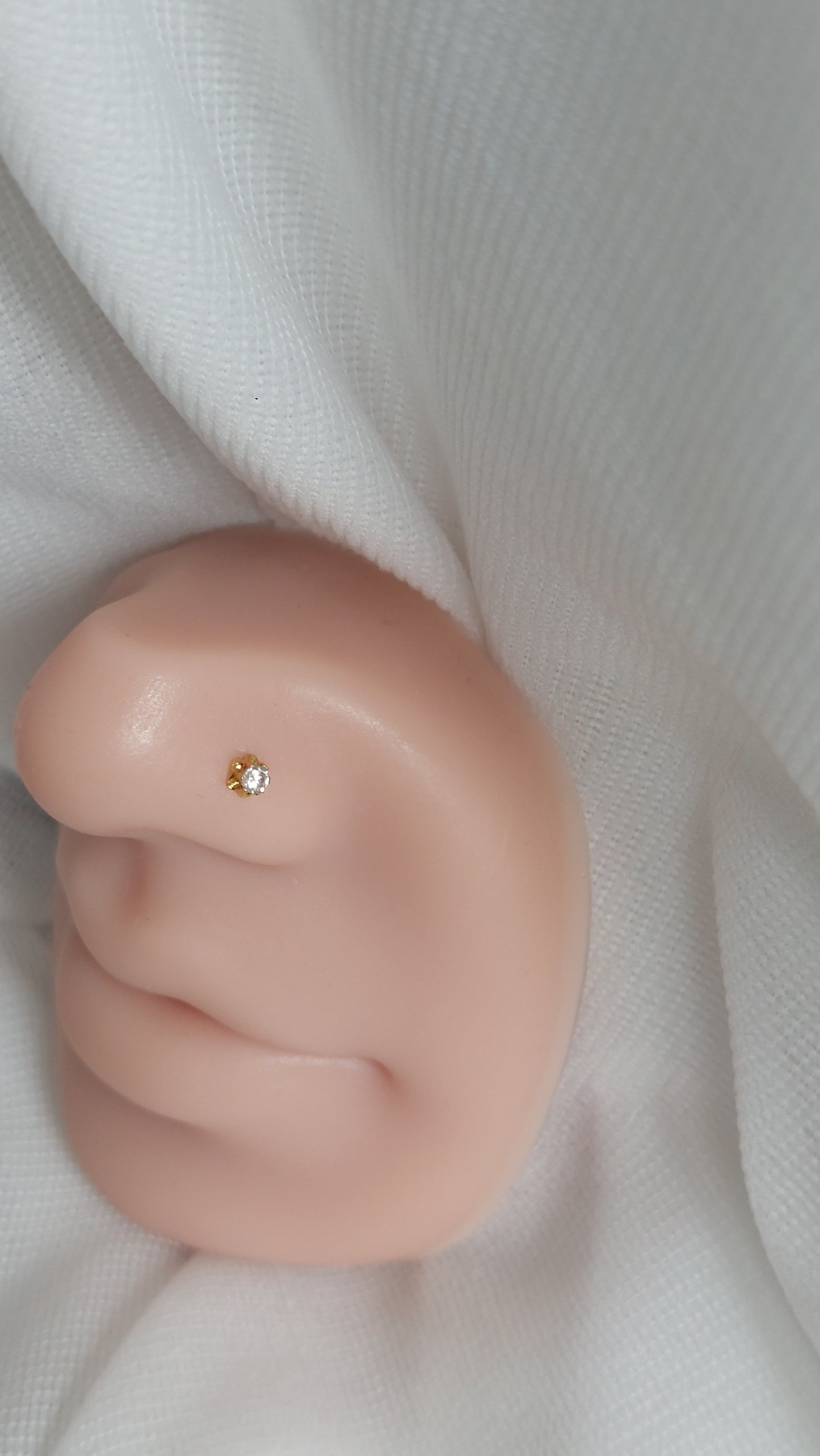 18ct Gold | CZ Nose Stud | 043