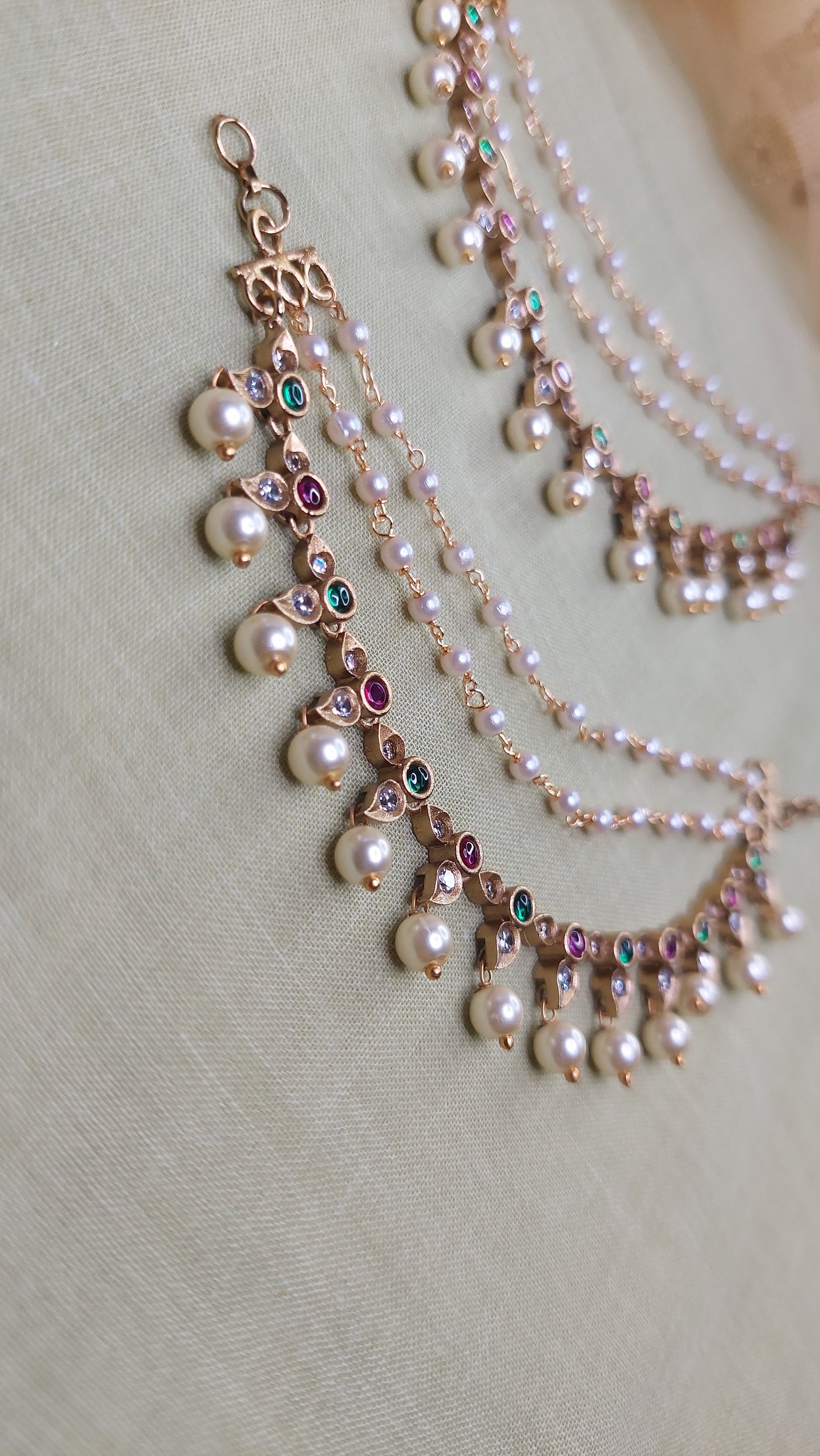 ANTIQUE GOLD EAR CHAINS 009