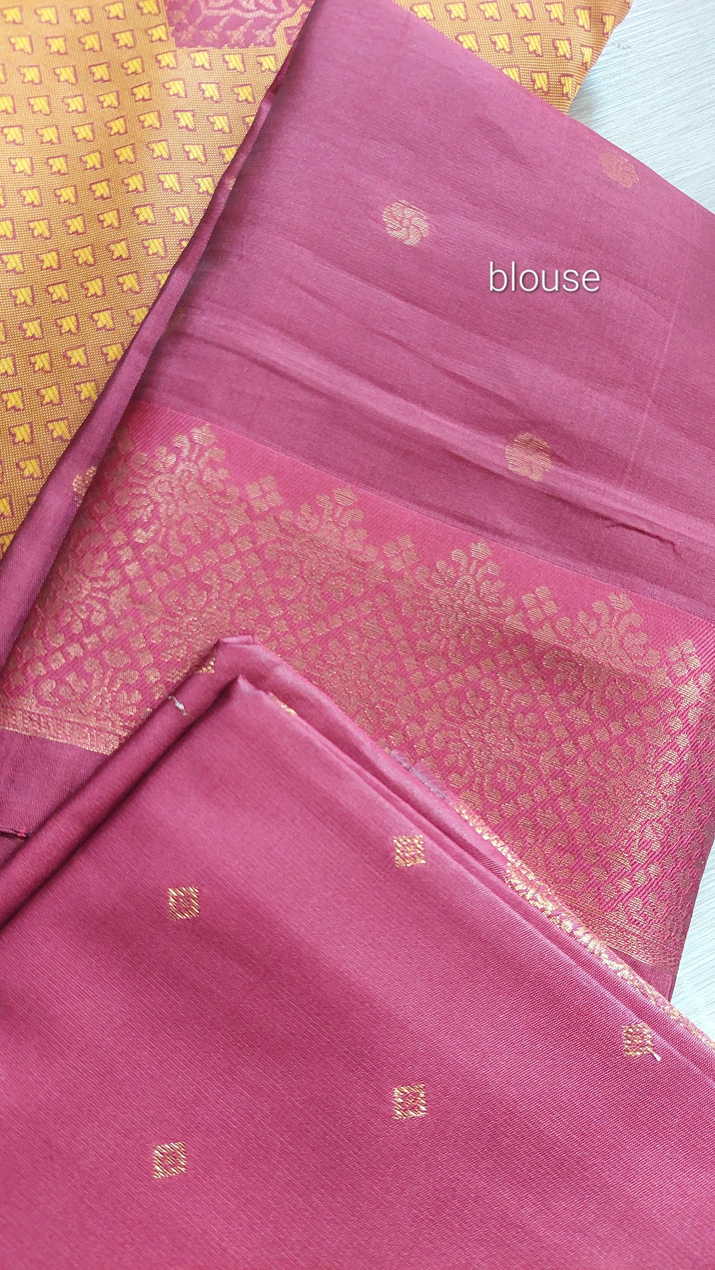 MUSTARD & MAGENTA HALF SAREE