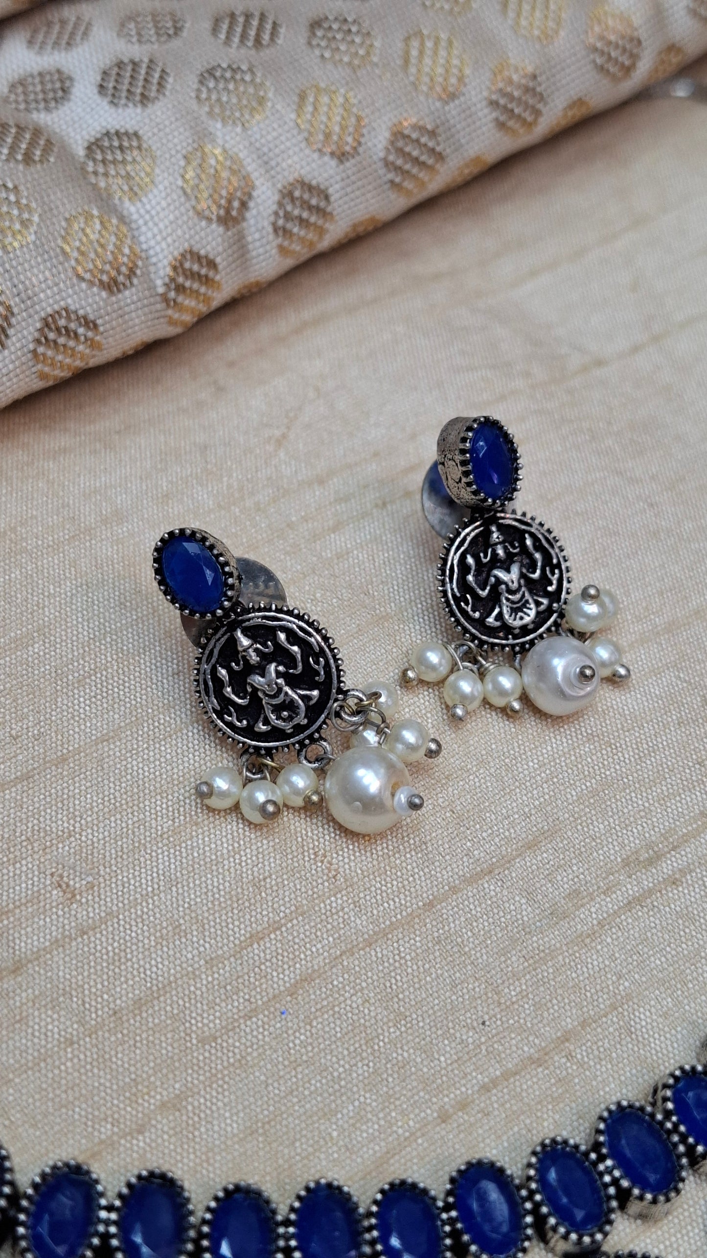 OXIDIZED SILVER SET (BLUE)