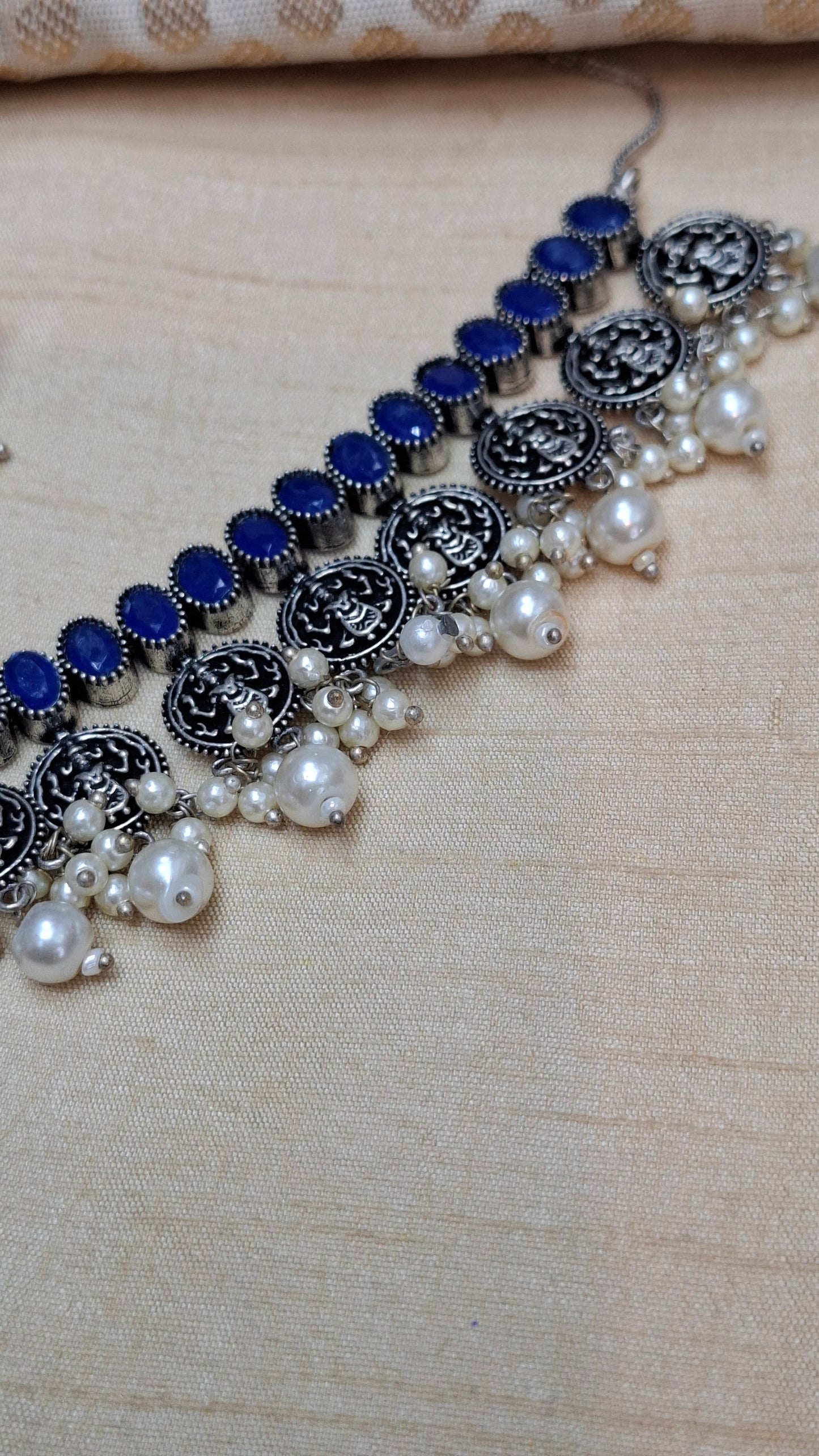 OXIDIZED SILVER SET (BLUE)