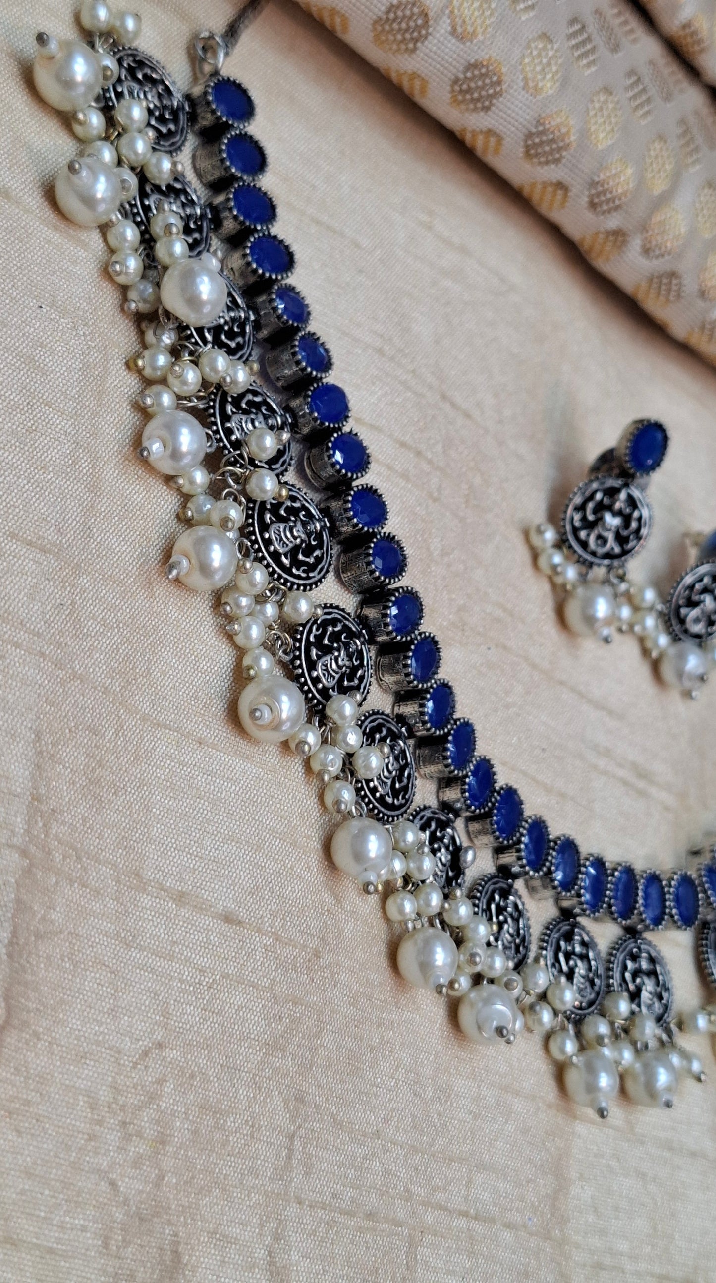 OXIDIZED SILVER SET (BLUE)