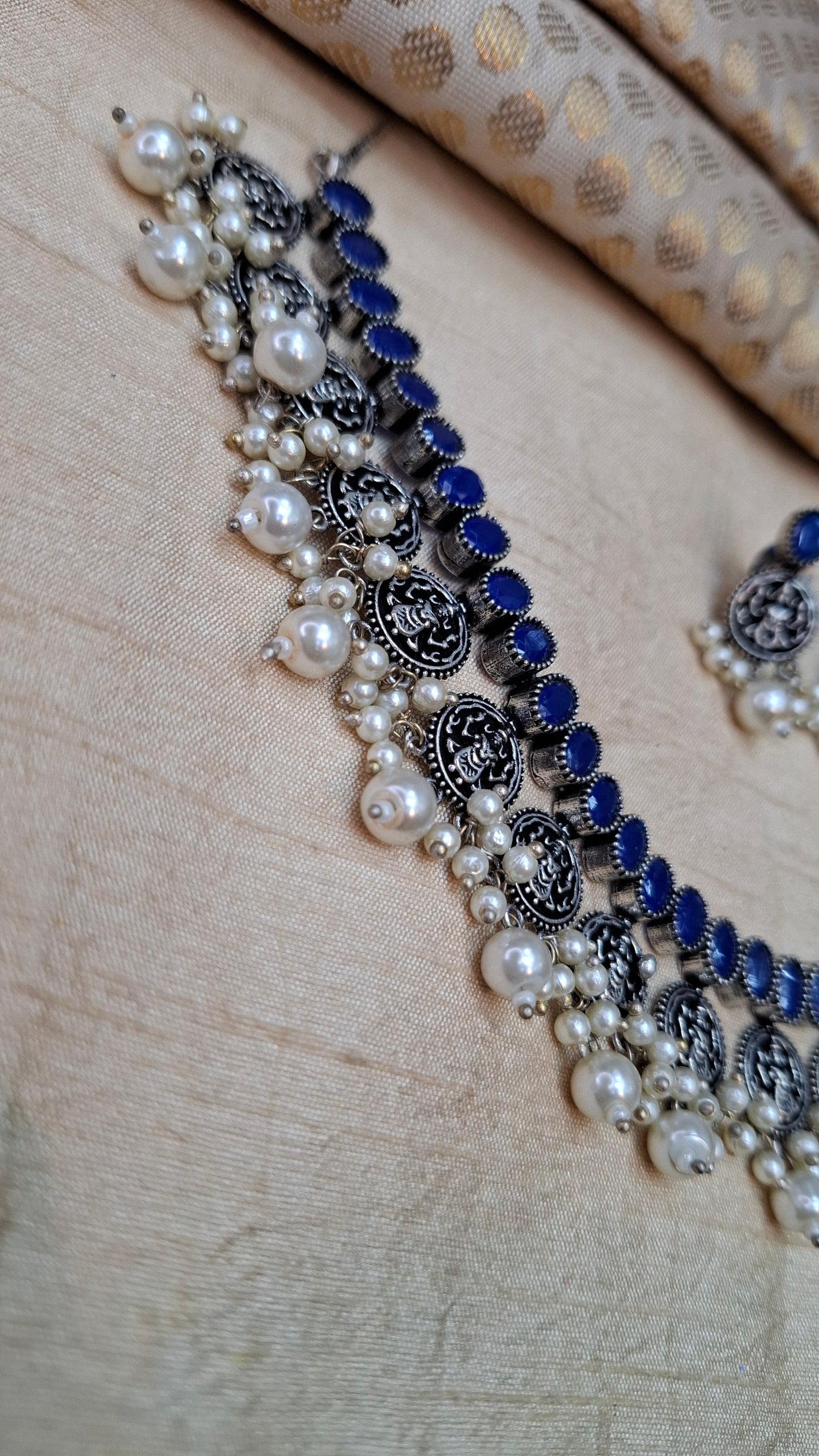 OXIDIZED SILVER SET (BLUE)
