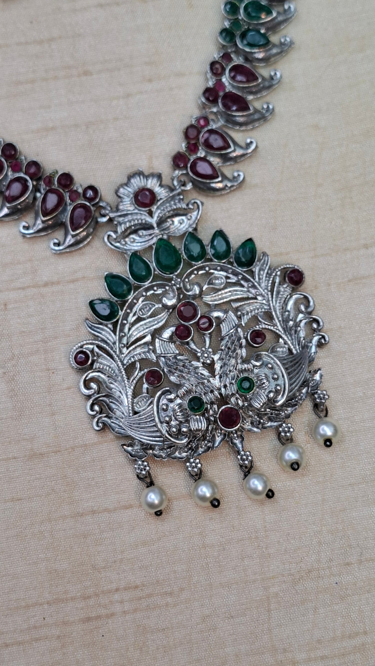 SILVER PEACOCK SET