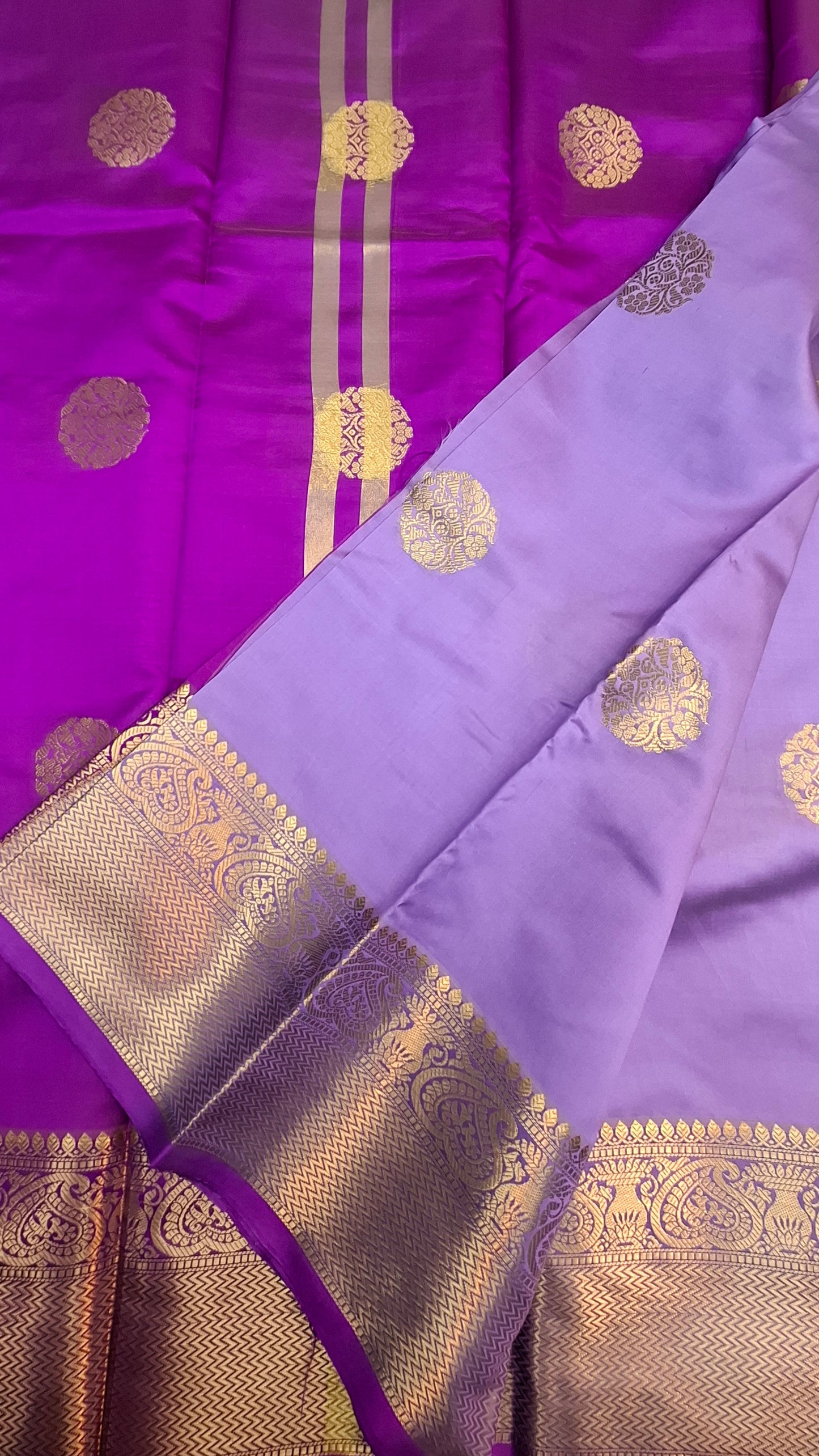 LAVENDER & PURPLE SEMI SILK