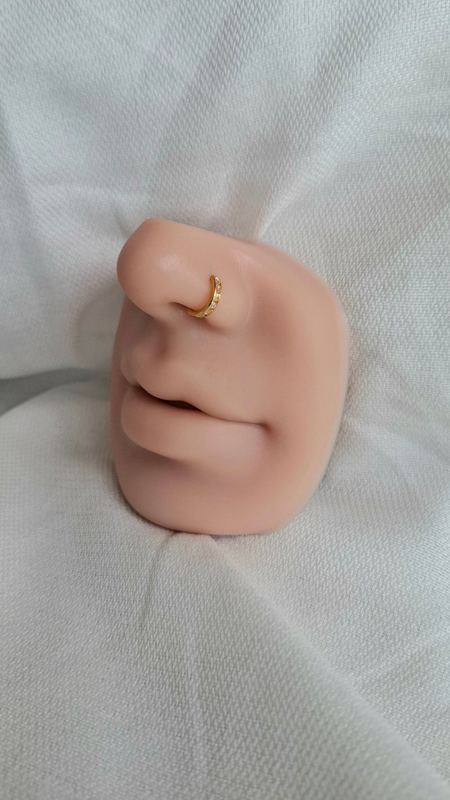 22ct Gold | CZ Nose Ring | 045