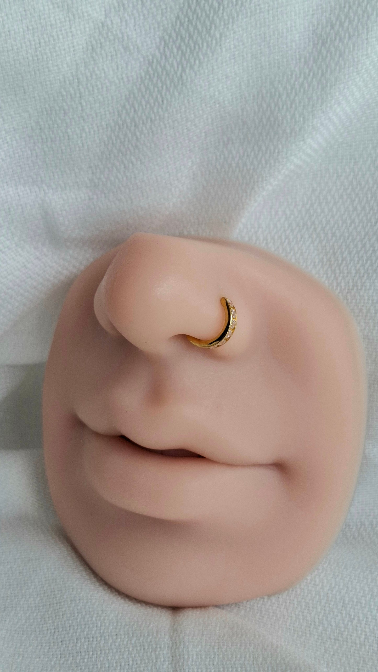 22ct Gold | CZ Nose Ring | 045