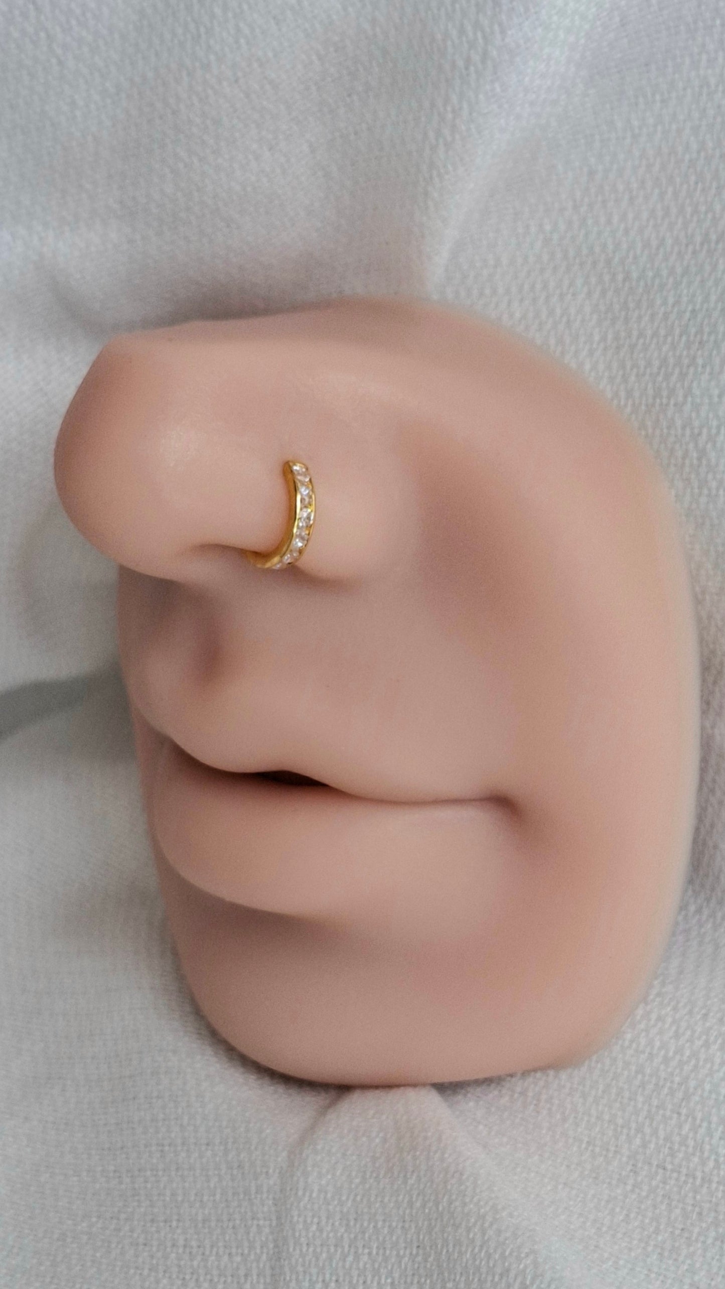 22ct Gold | CZ Nose Ring | 045