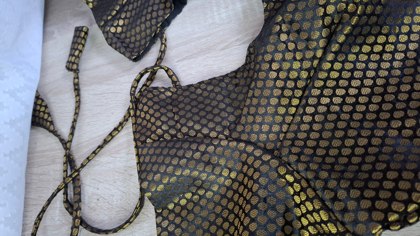 BLACK BROCADE BLOUSE