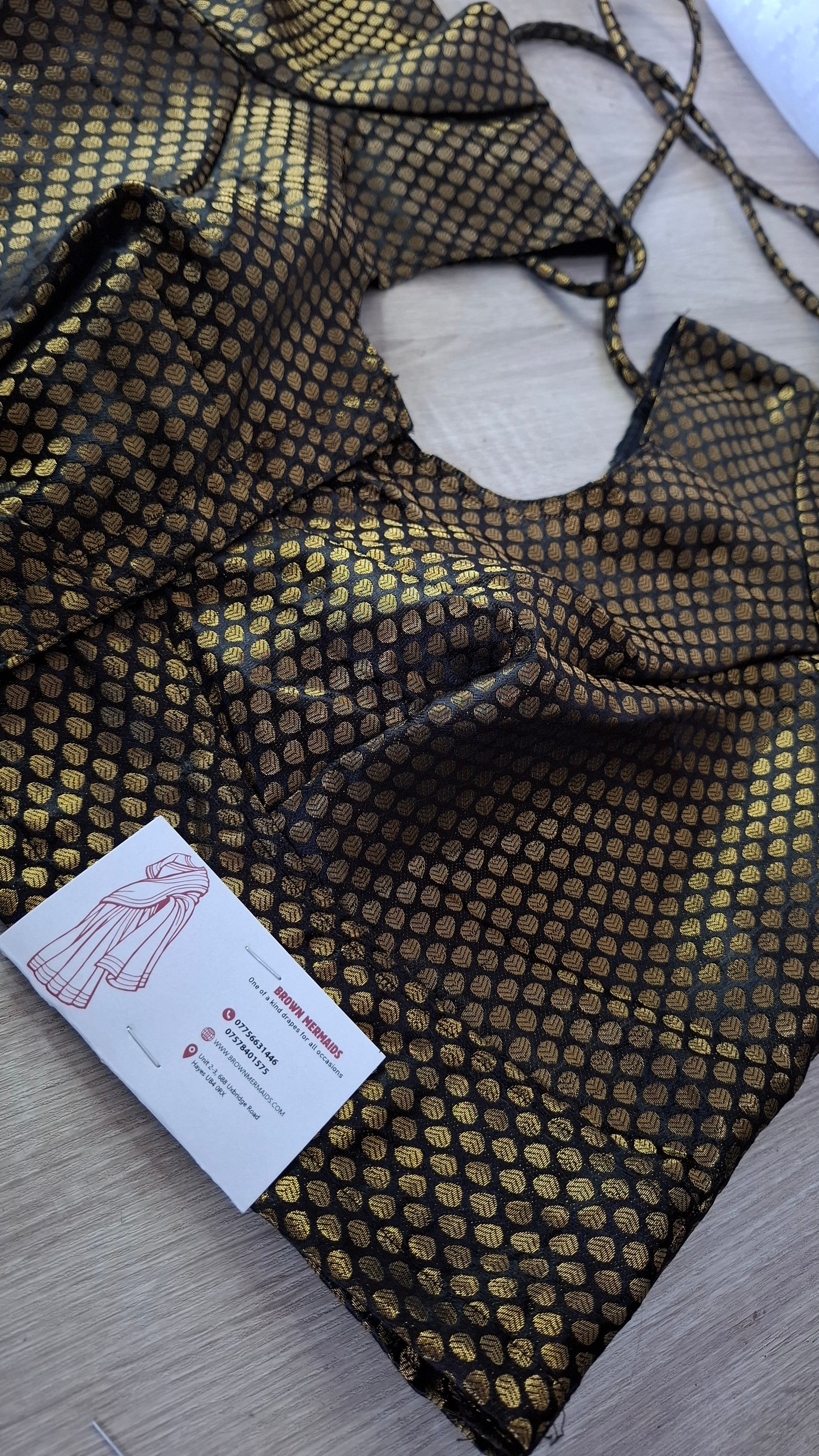 BLACK BROCADE BLOUSE