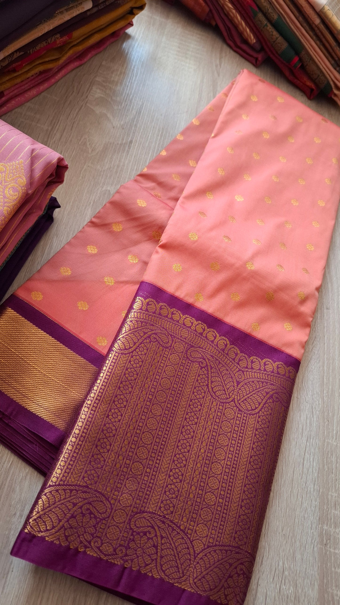 KANJI PATTU (PEACH & PURPLE)