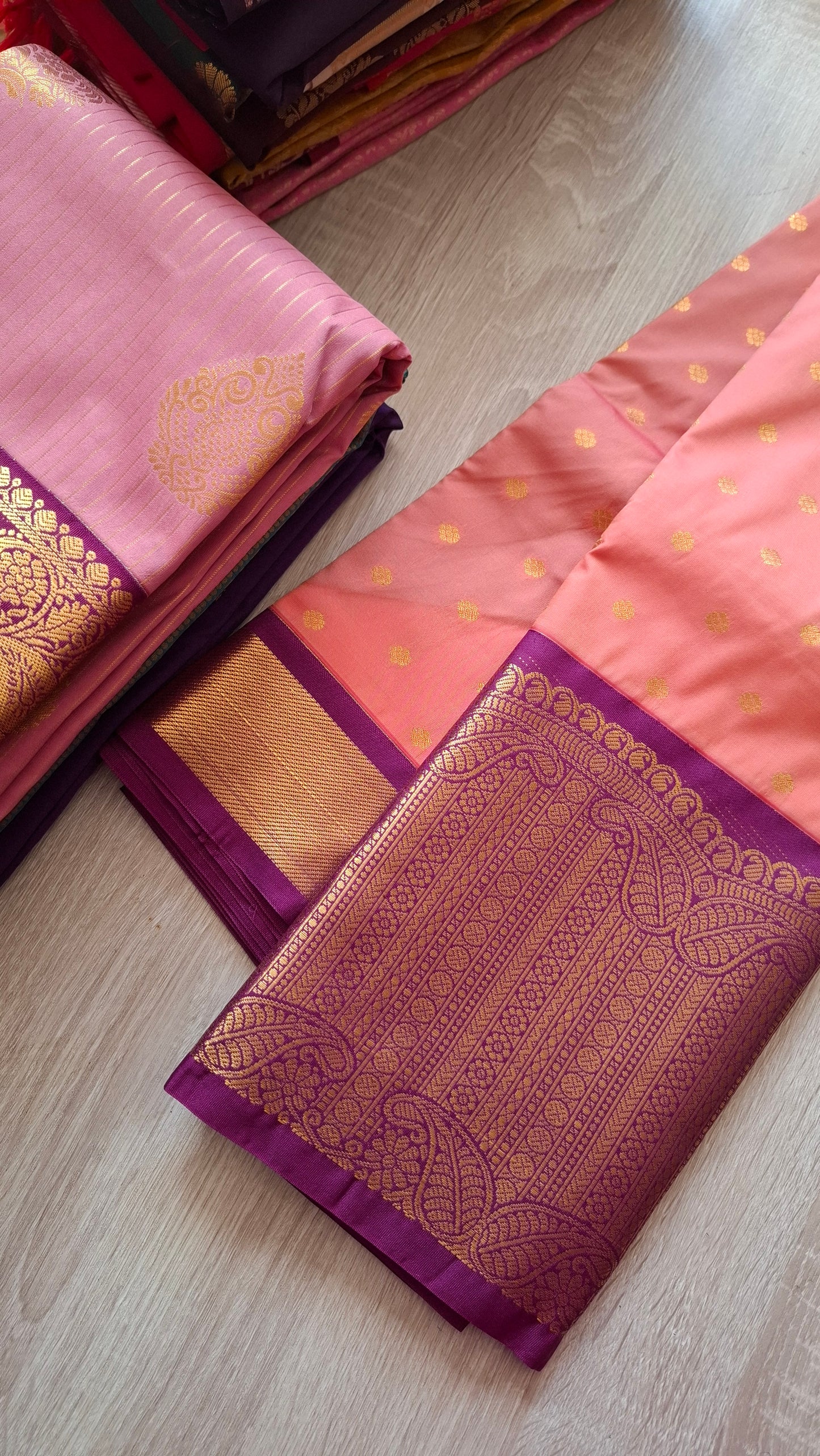 KANJI PATTU (PEACH & PURPLE)