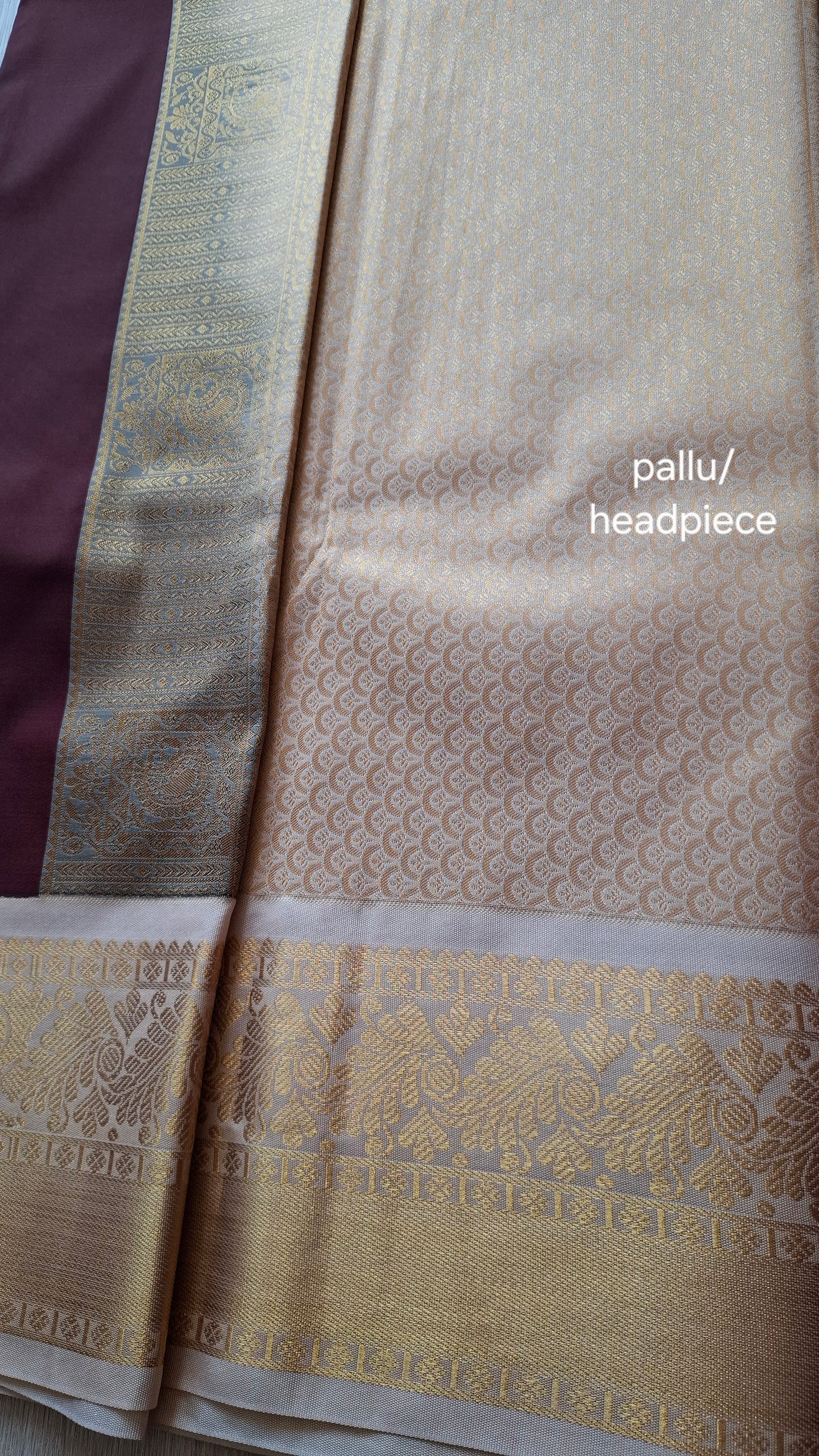 KANJI PATTU (MAROON& OFF-WHITE)