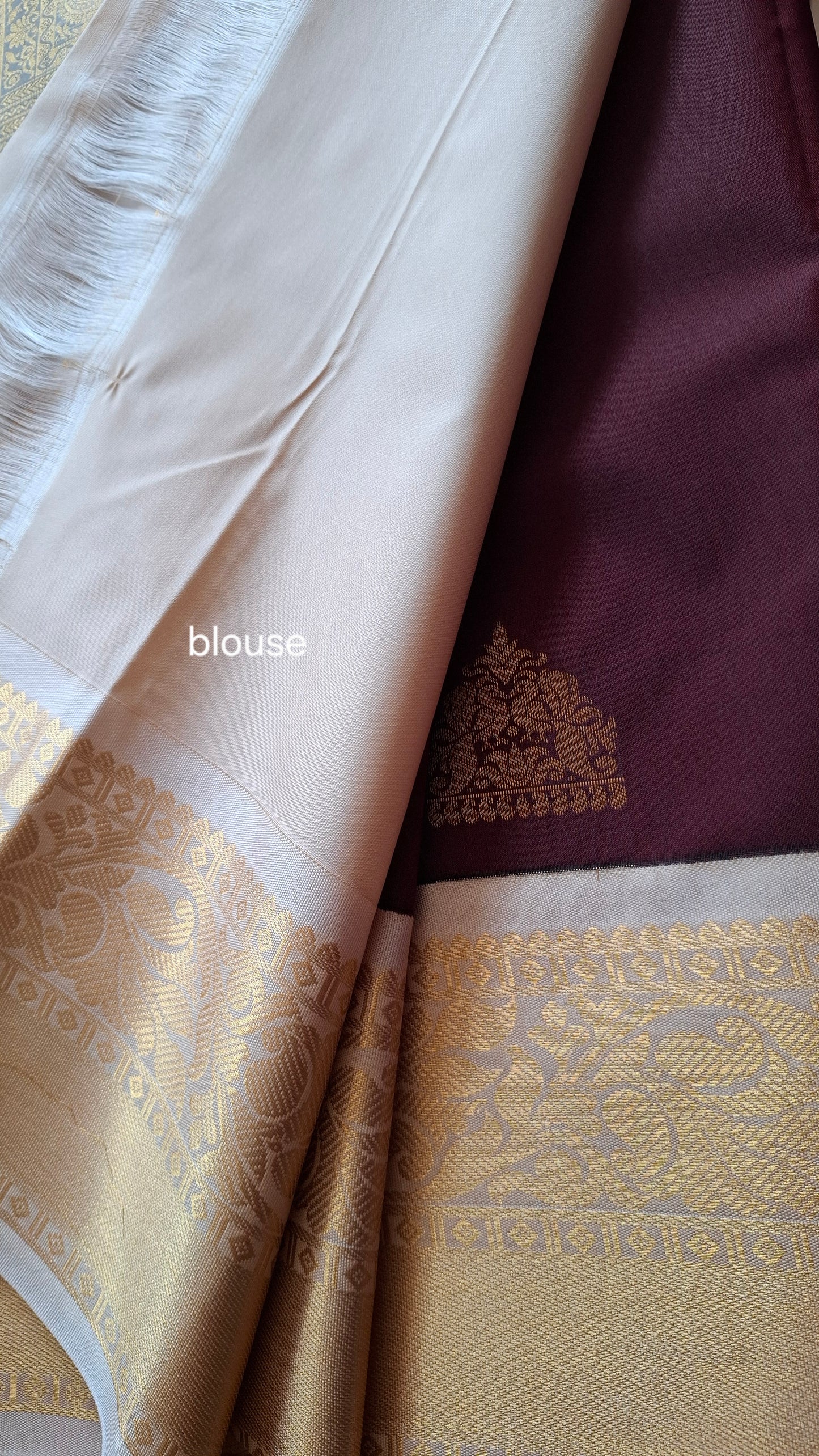 KANJI PATTU (MAROON& OFF-WHITE)