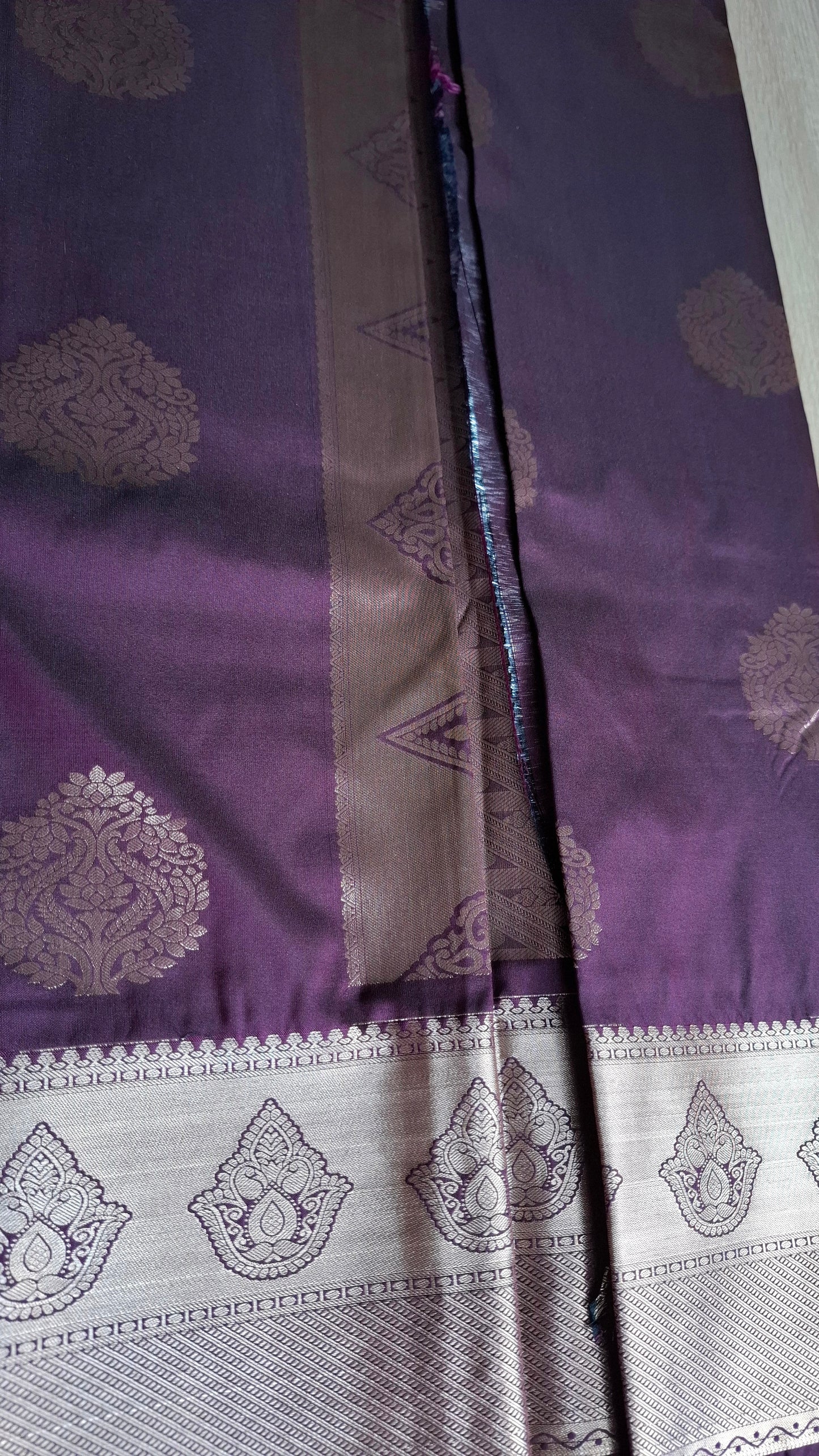 KANJI PATTU (PURPLE & SILVER)