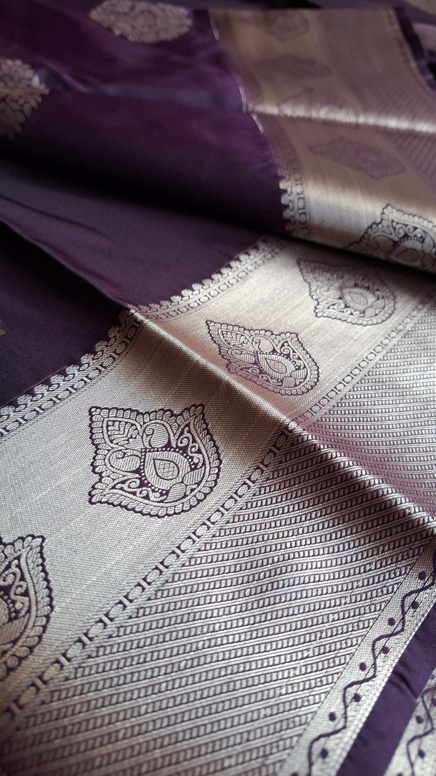 KANJI PATTU (PURPLE & SILVER)