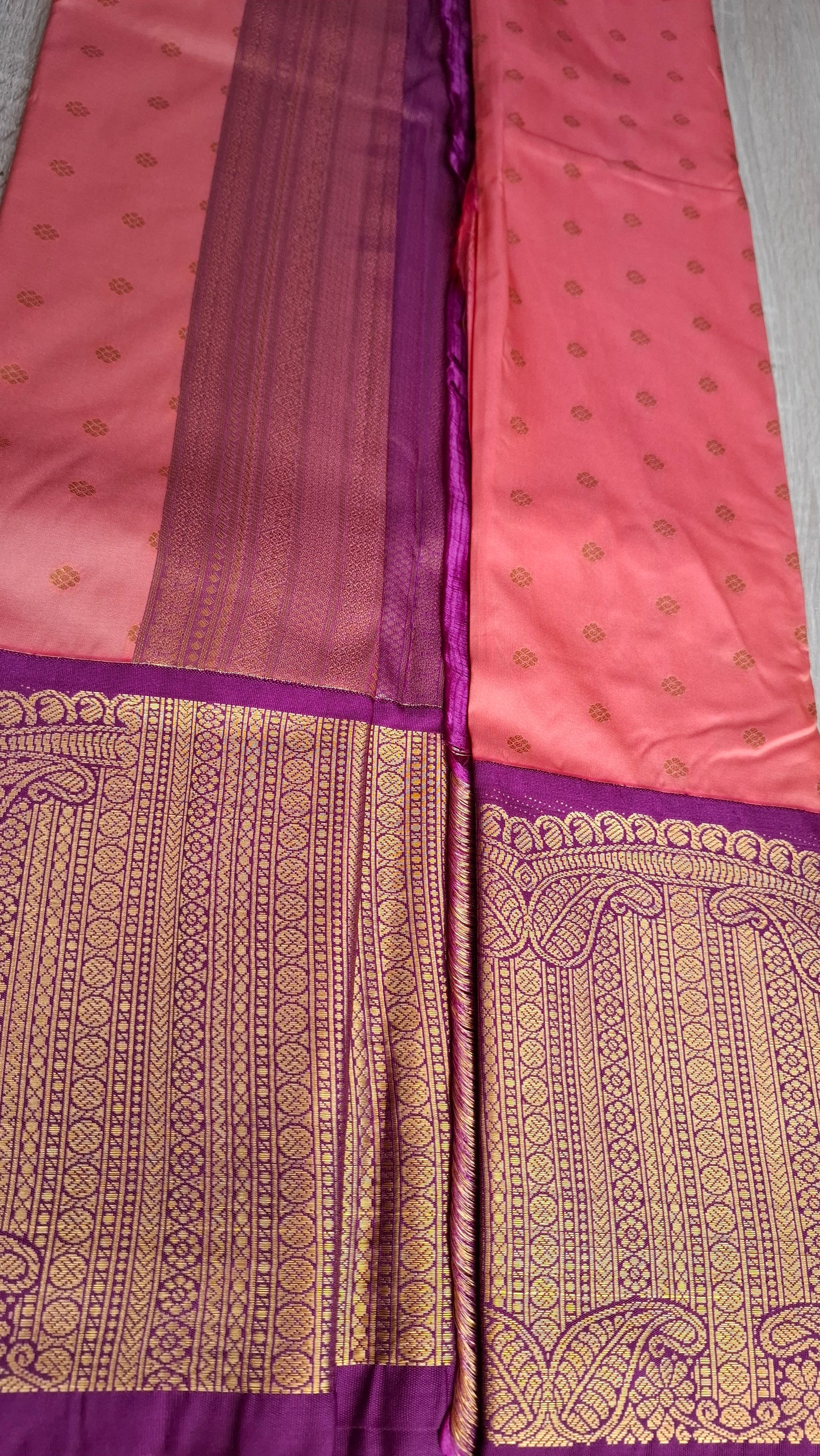 KANJI PATTU (PEACH & PURPLE)