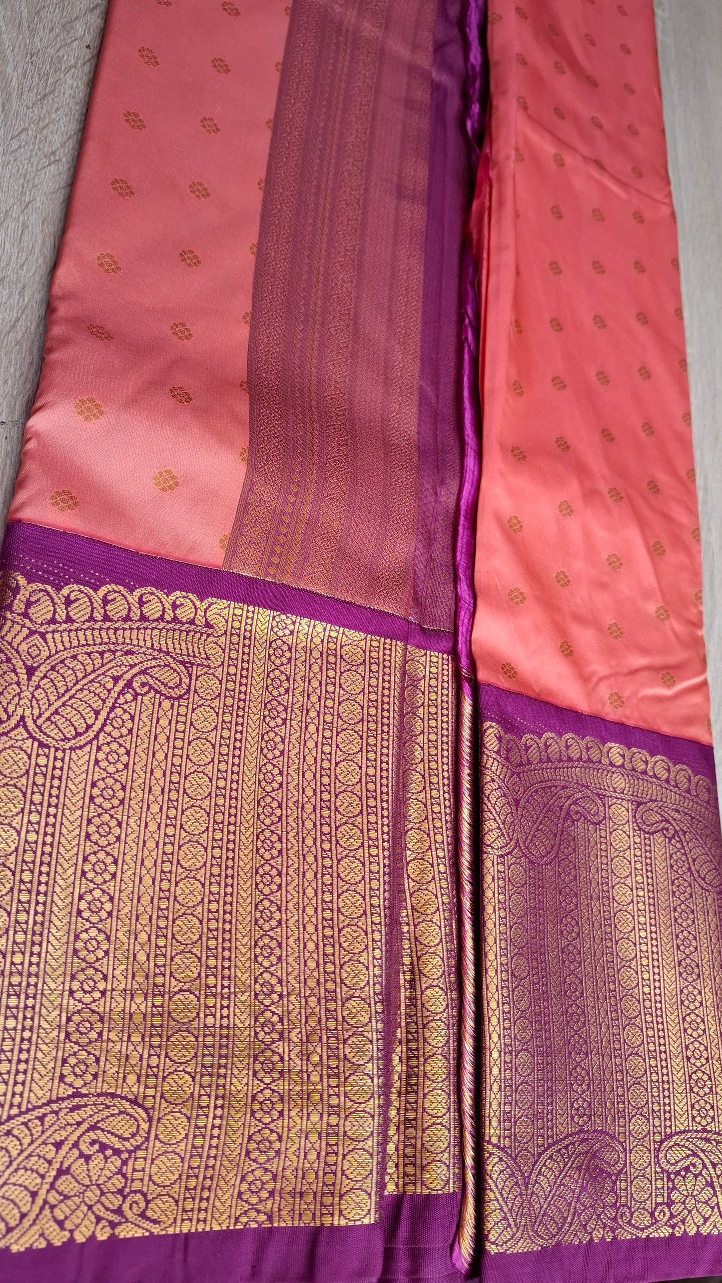 KANJI PATTU (PEACH & PURPLE)