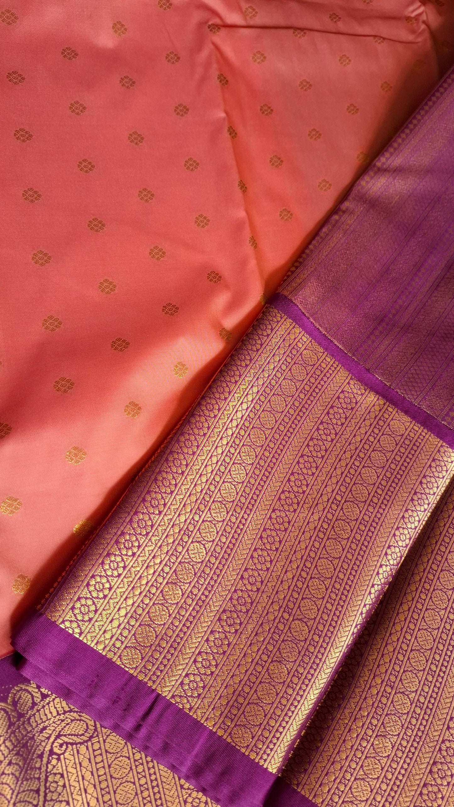 KANJI PATTU (PEACH & PURPLE)
