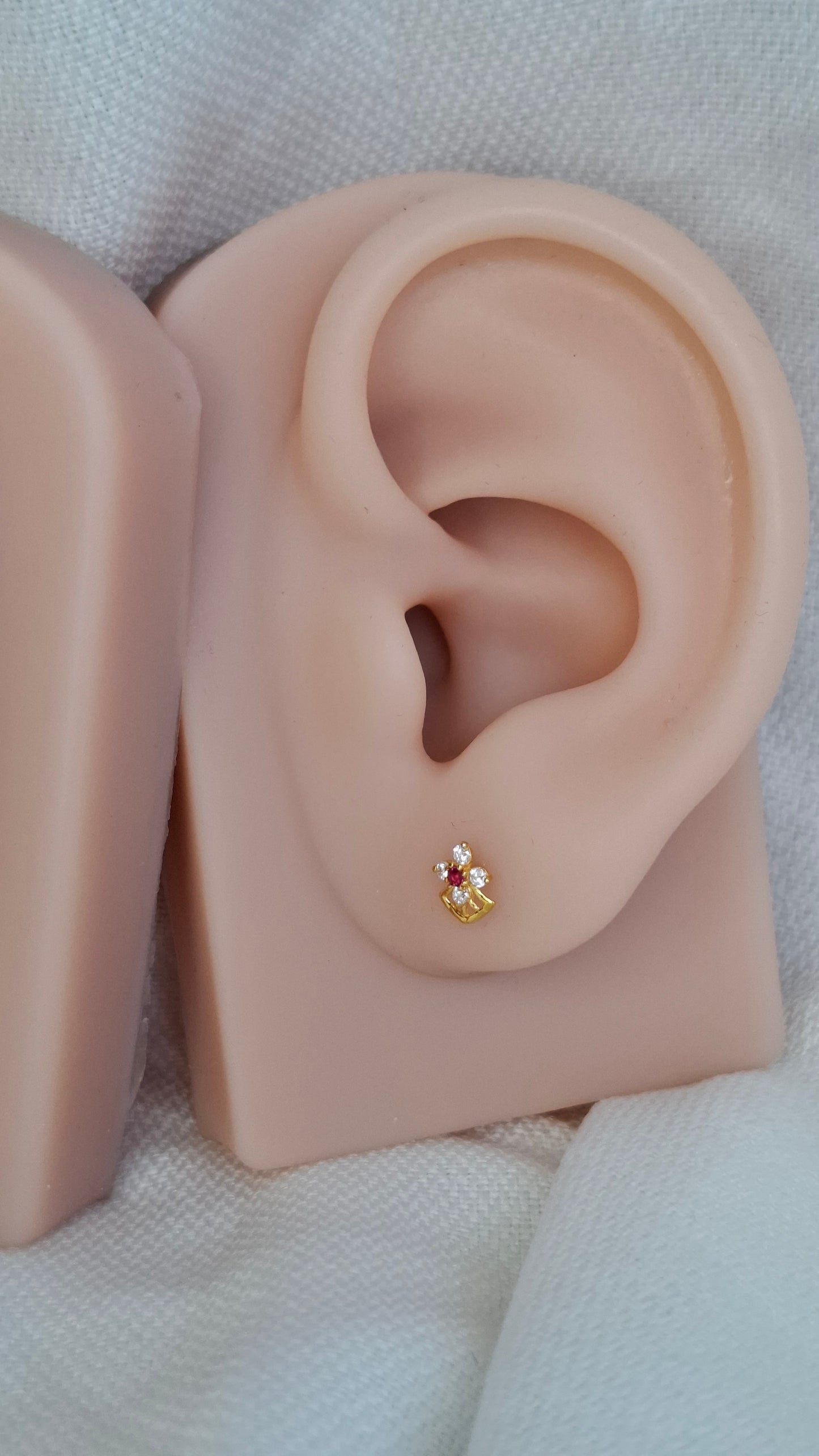 22ct Gold | CZ Ear Studs| 055