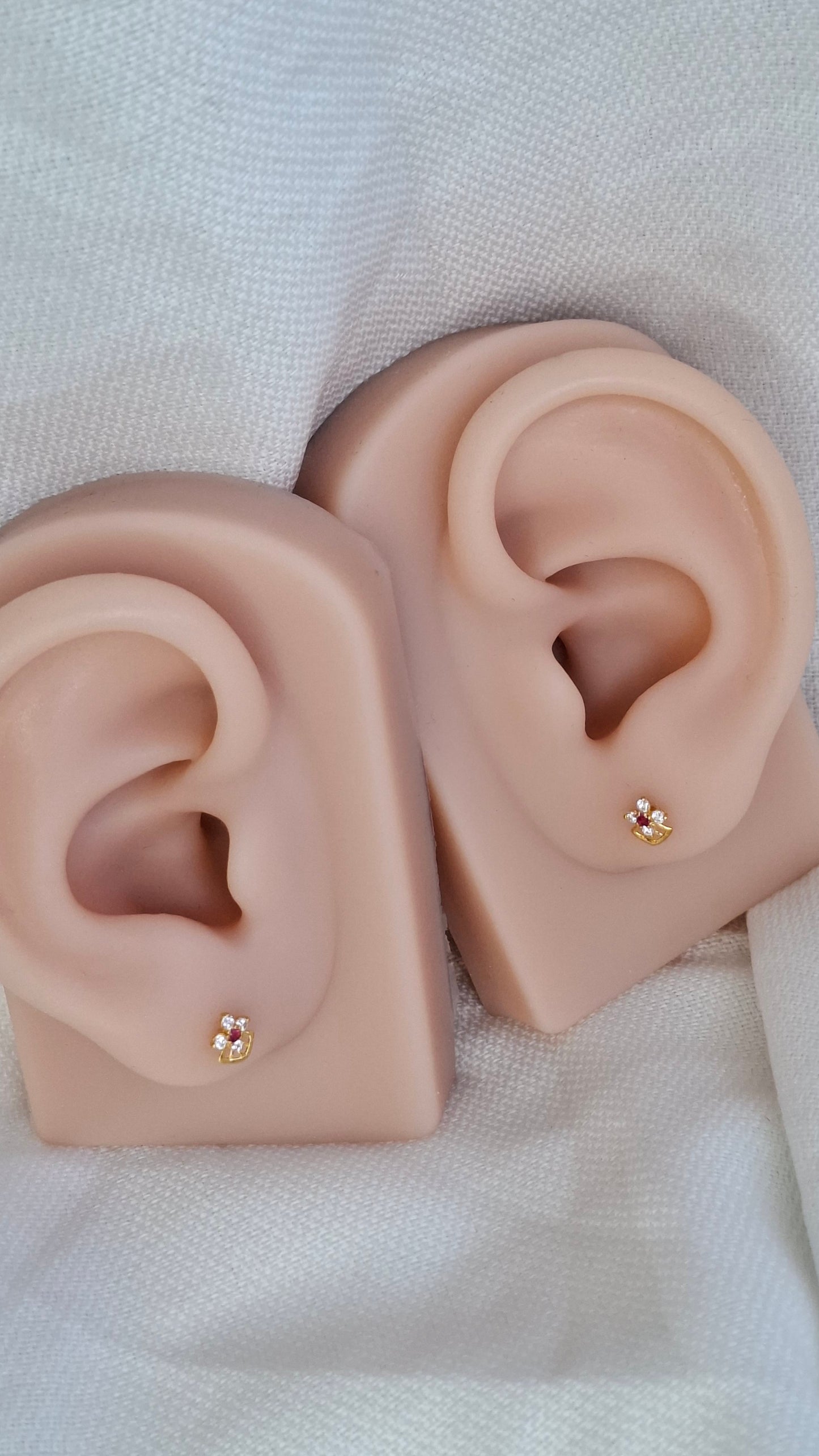 22ct Gold | CZ Ear Studs| 055