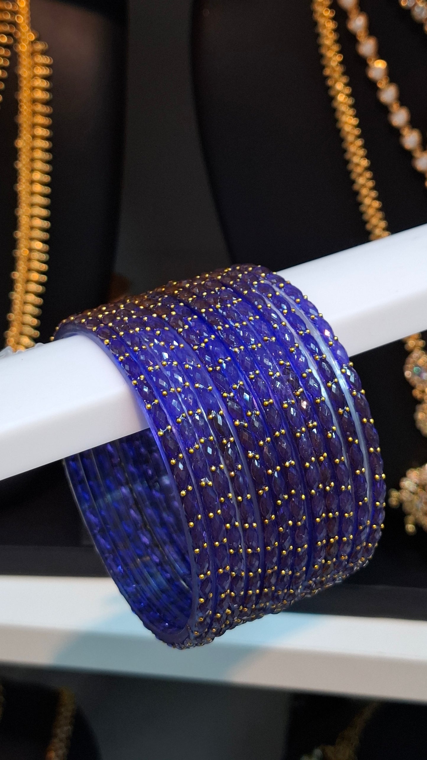 RAIN DROP BANGLES (DARK INDIGO)