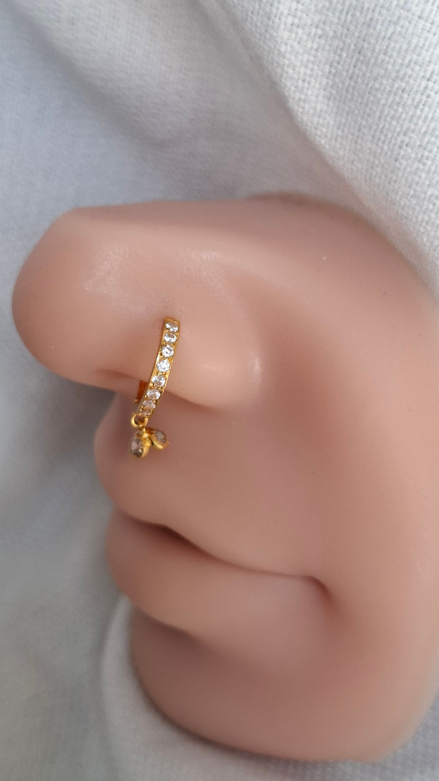 18ct Gold | CZ Nose ring | 058