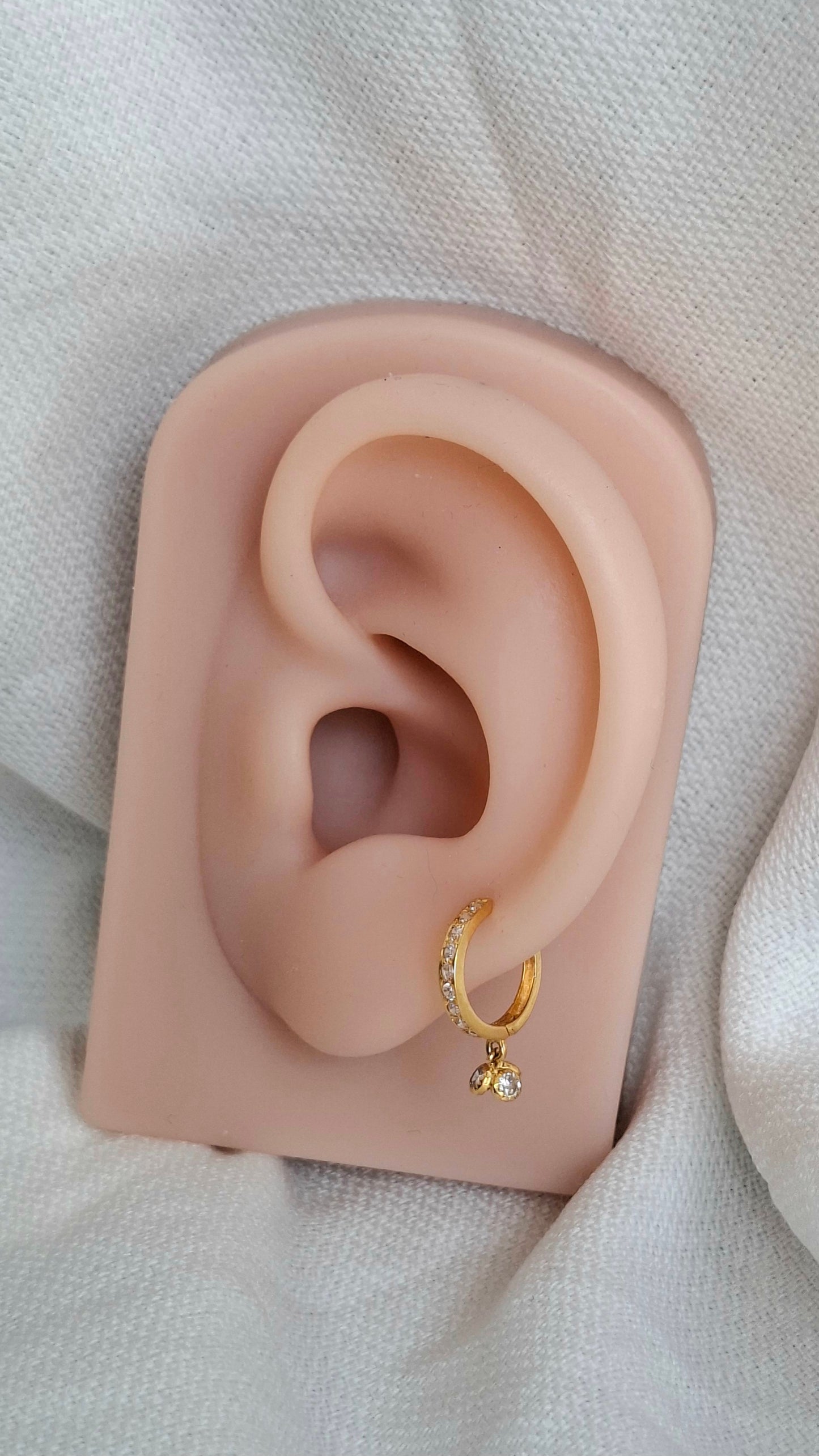 18ct Gold | CZ Nose ring | 058