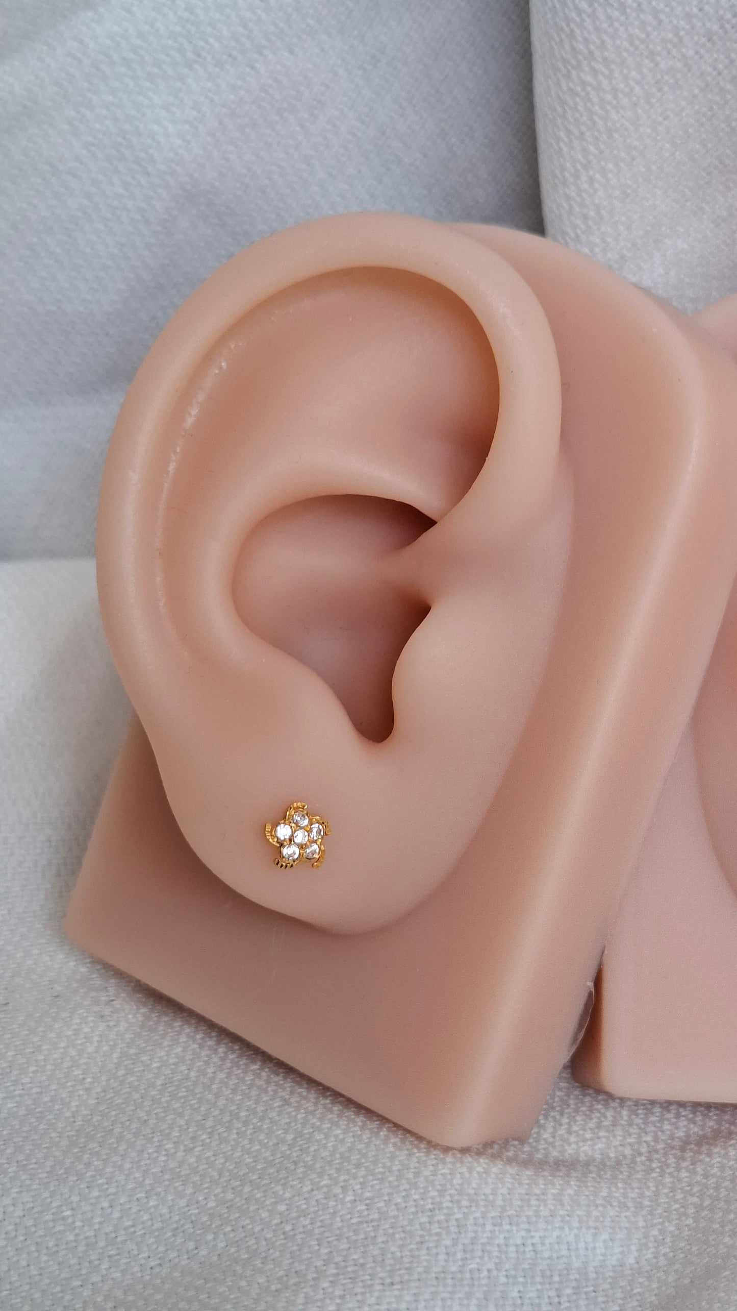 18ct Gold | CZ Ear Studs| 061