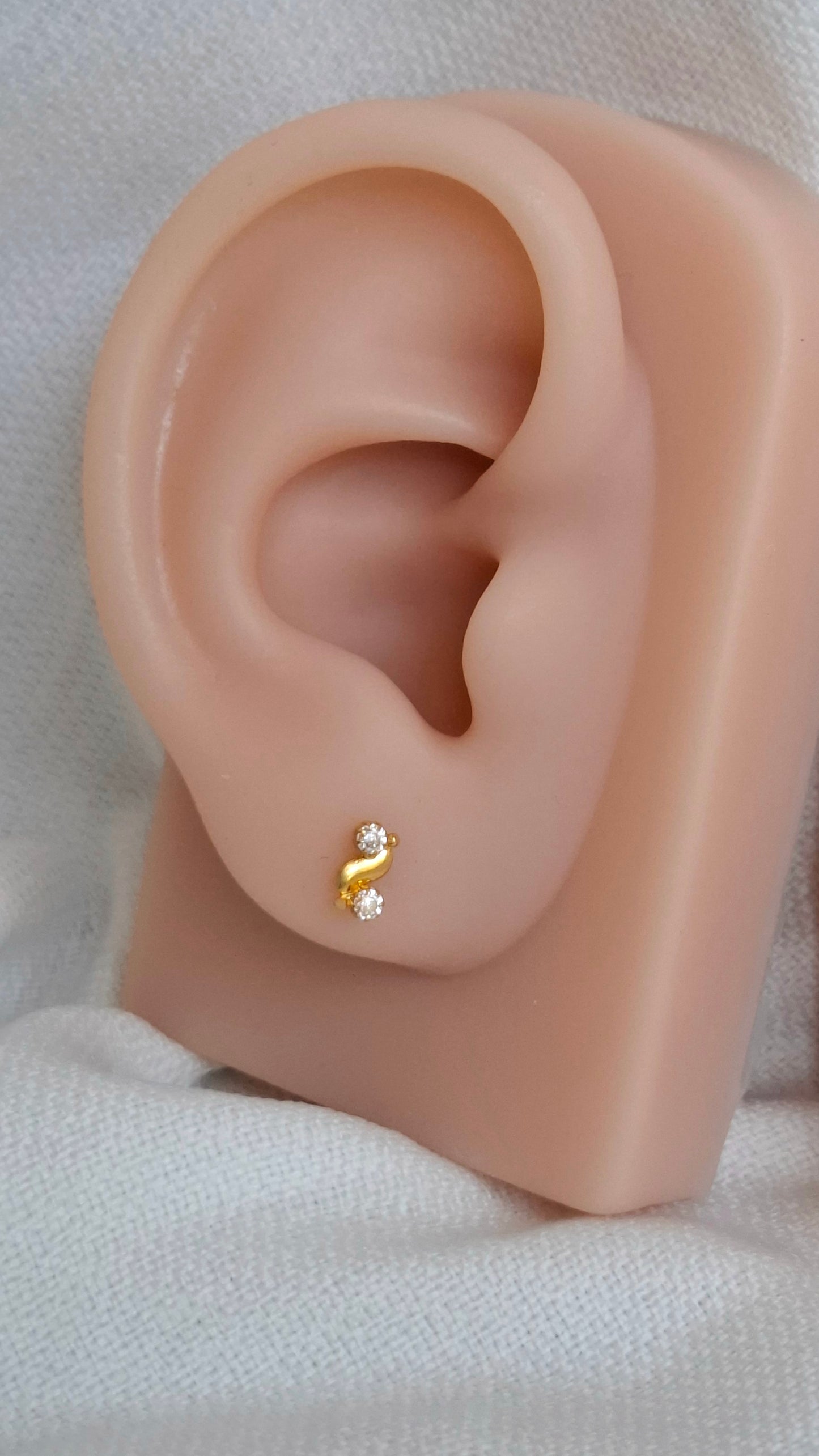 22ct Gold | CZ Ear Studs| 063