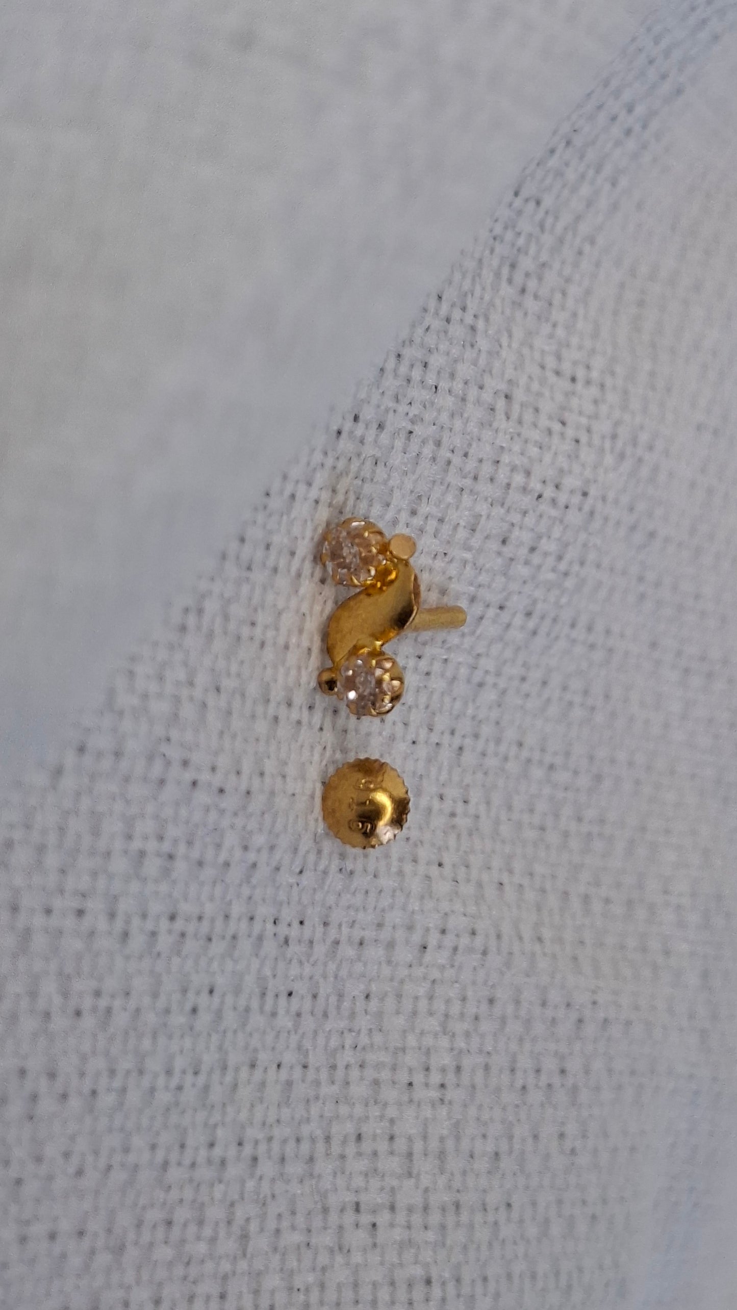 22ct Gold | CZ Ear Studs| 063