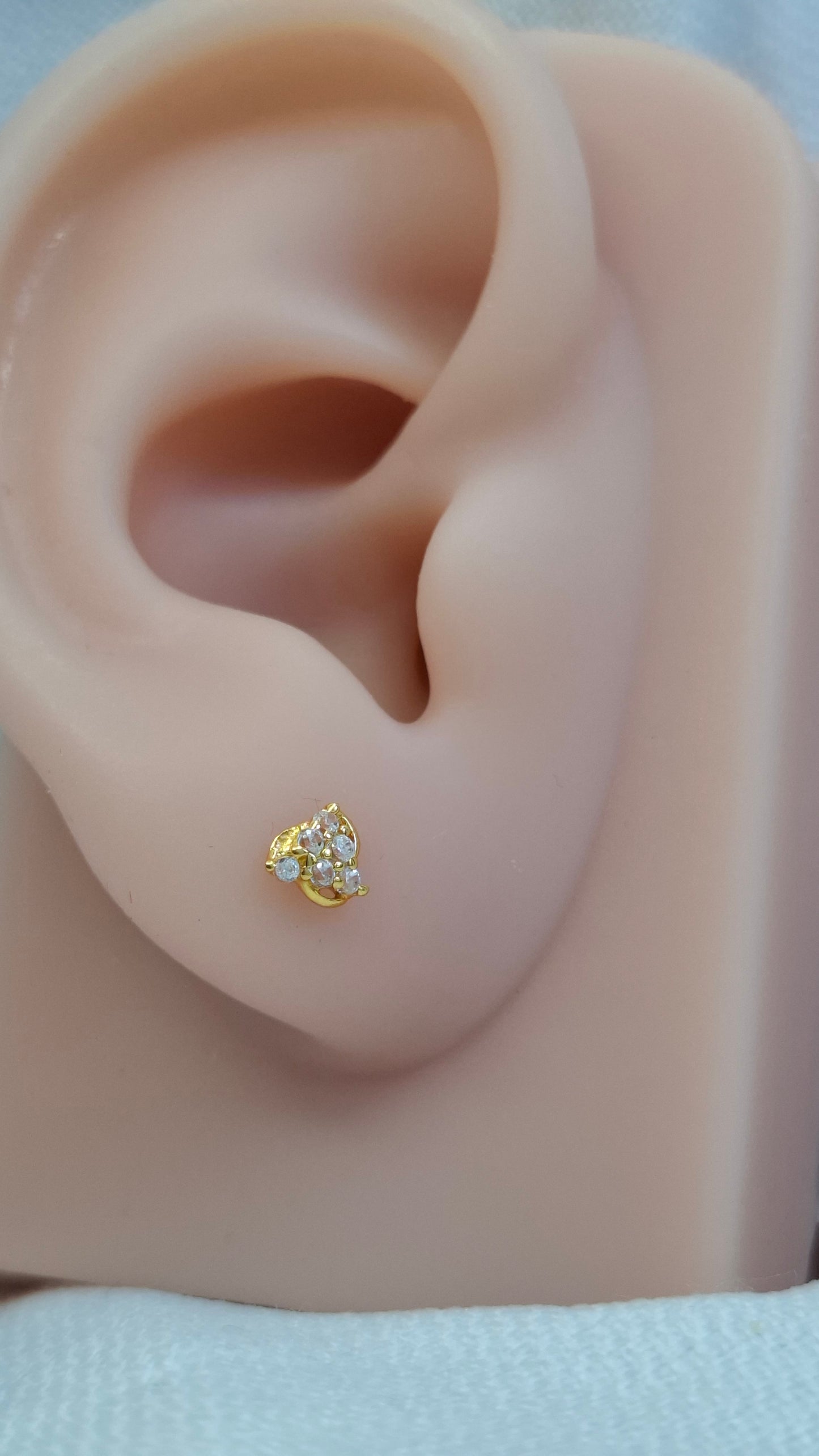 18ct Gold | CZ Ear Studs| 064