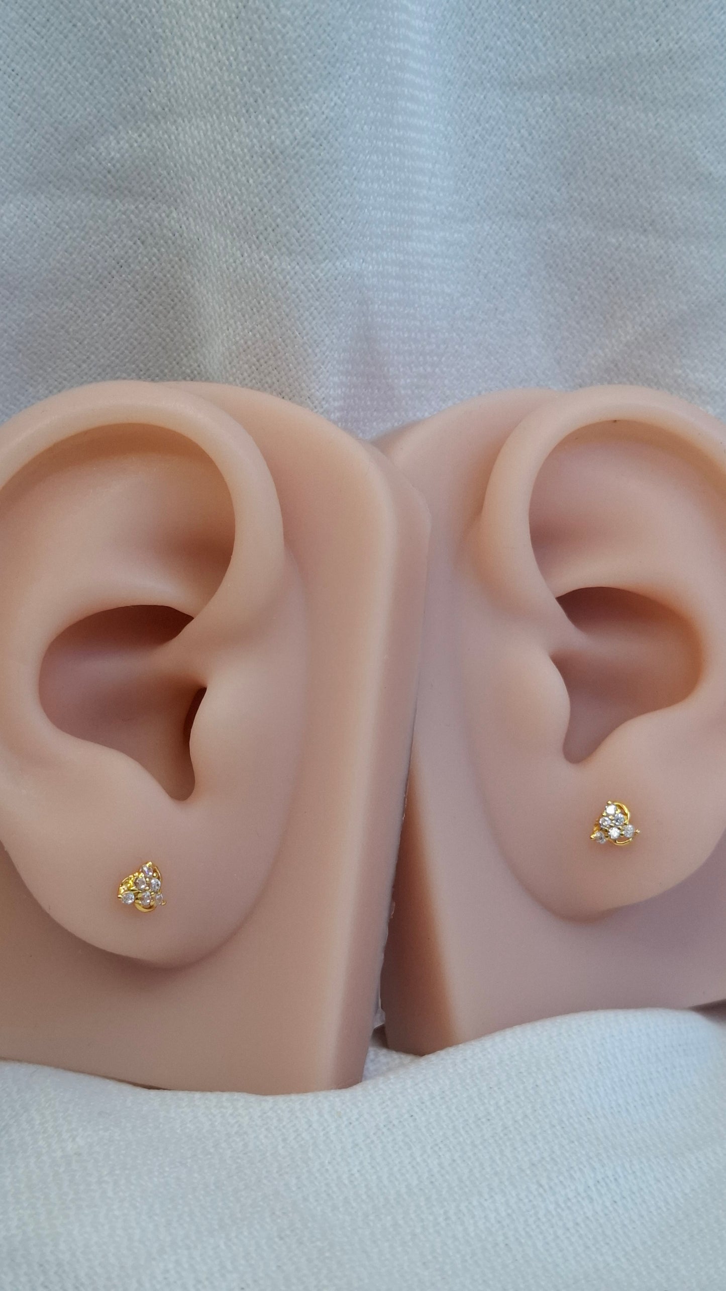 18ct Gold | CZ Ear Studs| 064