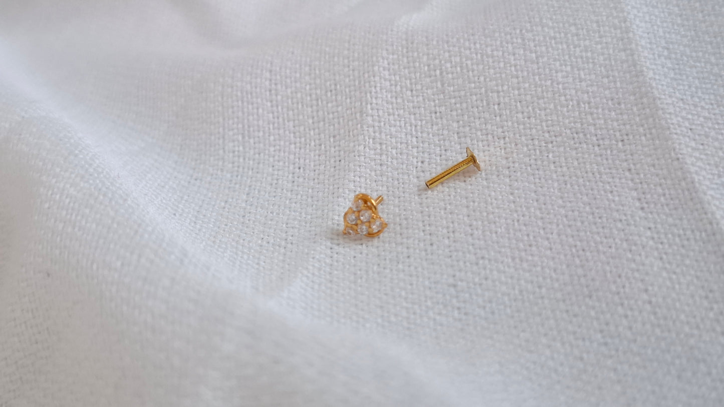 18ct Gold | CZ Ear Studs| 064