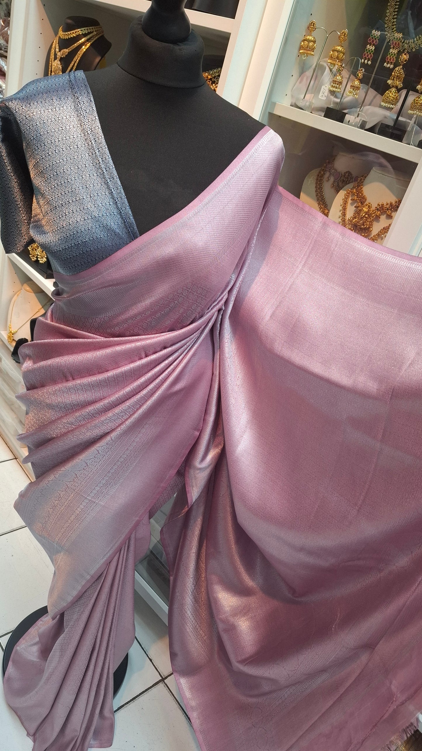 LILAC & NAVY KUBERA SILK