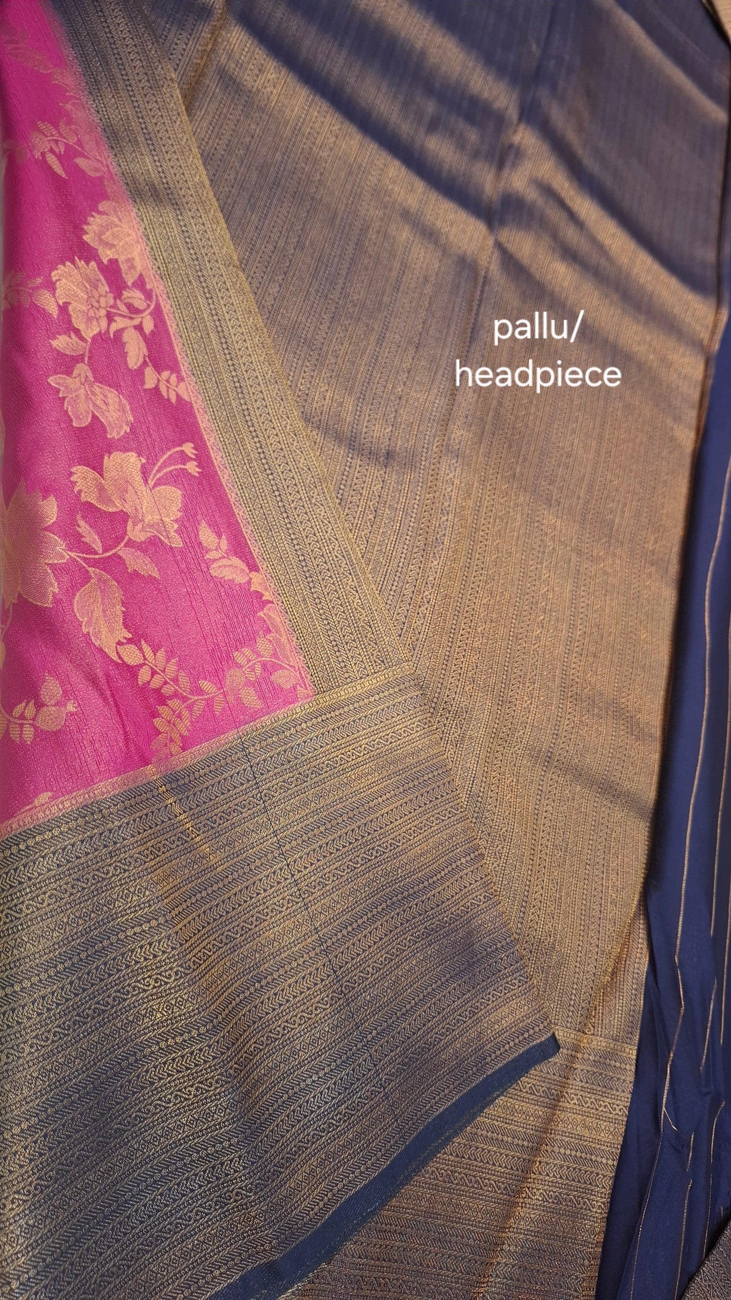 PINK & NAVY KUBERA SILK