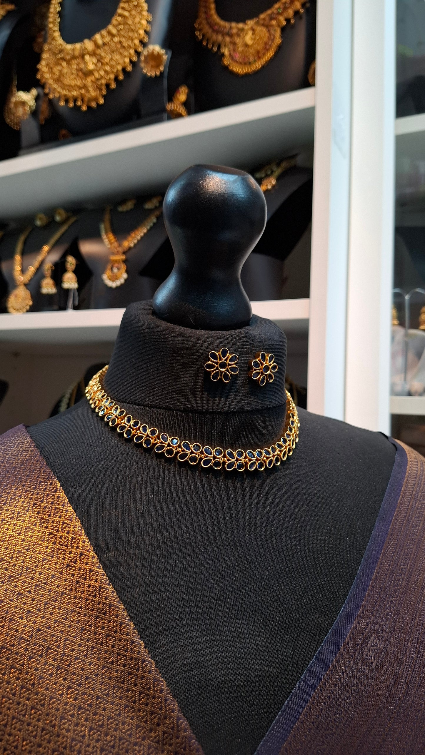 ANTIQUE GOLD SET (BLUE) E0209