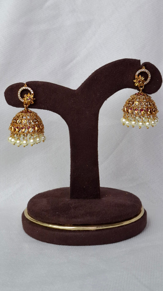 ANTIQUE GOLD JUMKHAS E0324