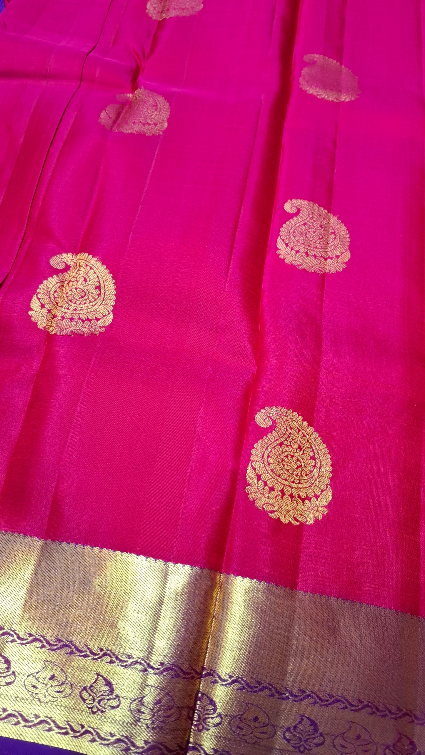 DARK HOT PINK & PURPLE KANJIPURAM